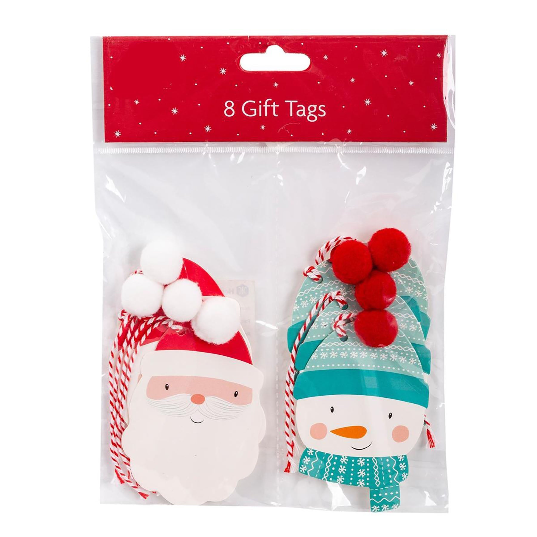 Christmas 8 Gift Tags with Pom Pom