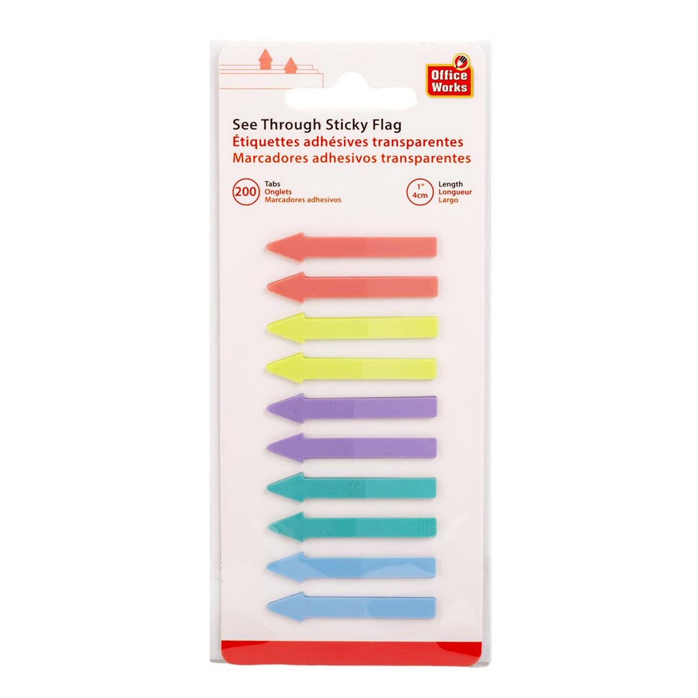 Office Works 200 See Through Sticky Flags 1in