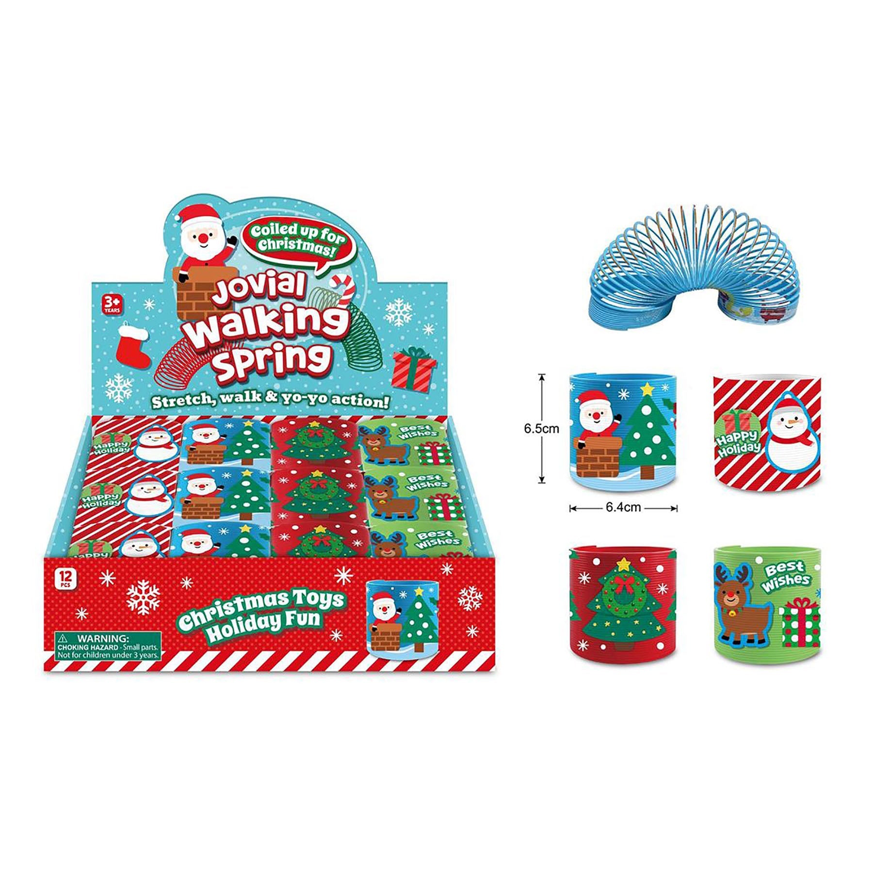 Christmas Jovial Walking Spring Toy 6.5in VRT