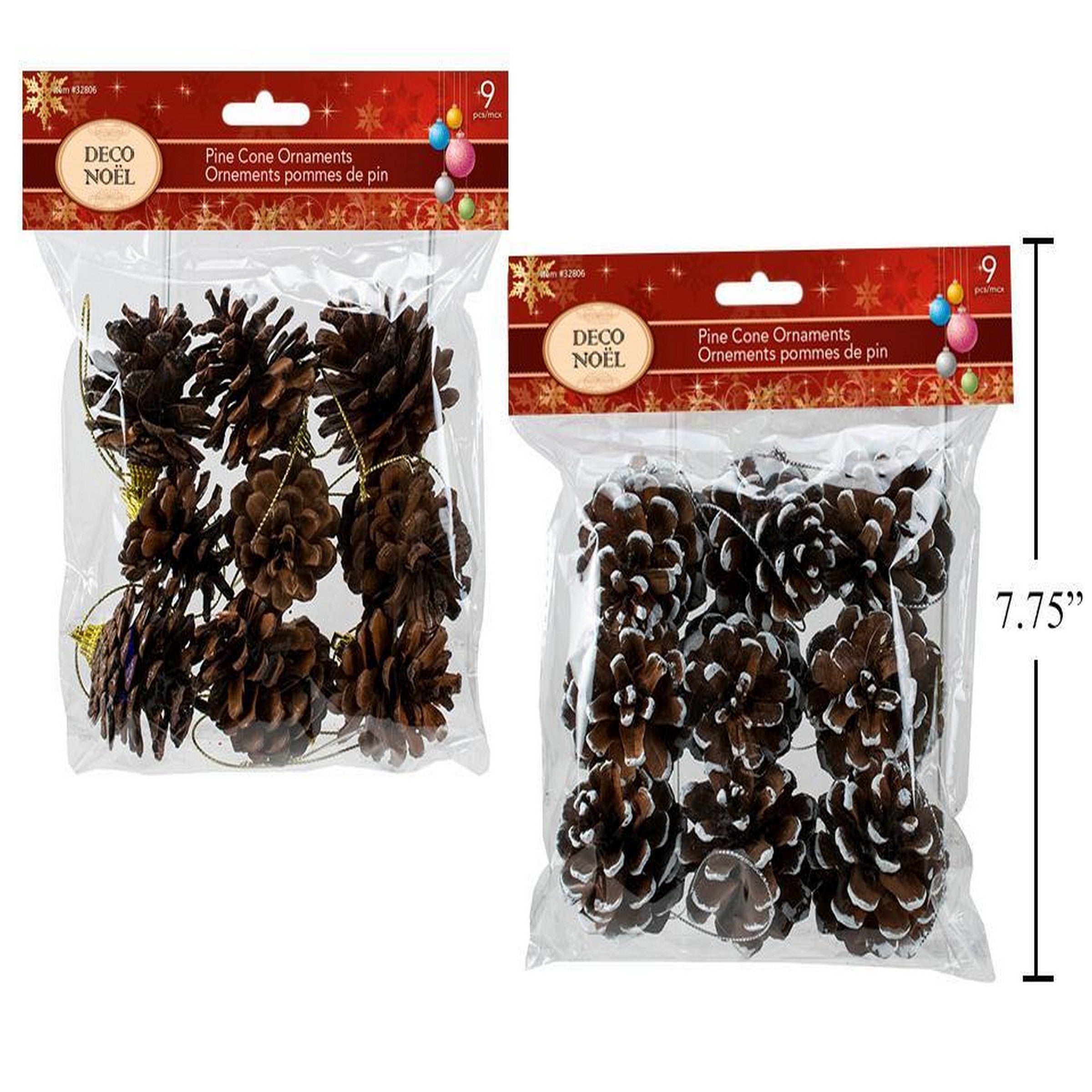 Deco Noël 9 Pinecone Ornaments VRT