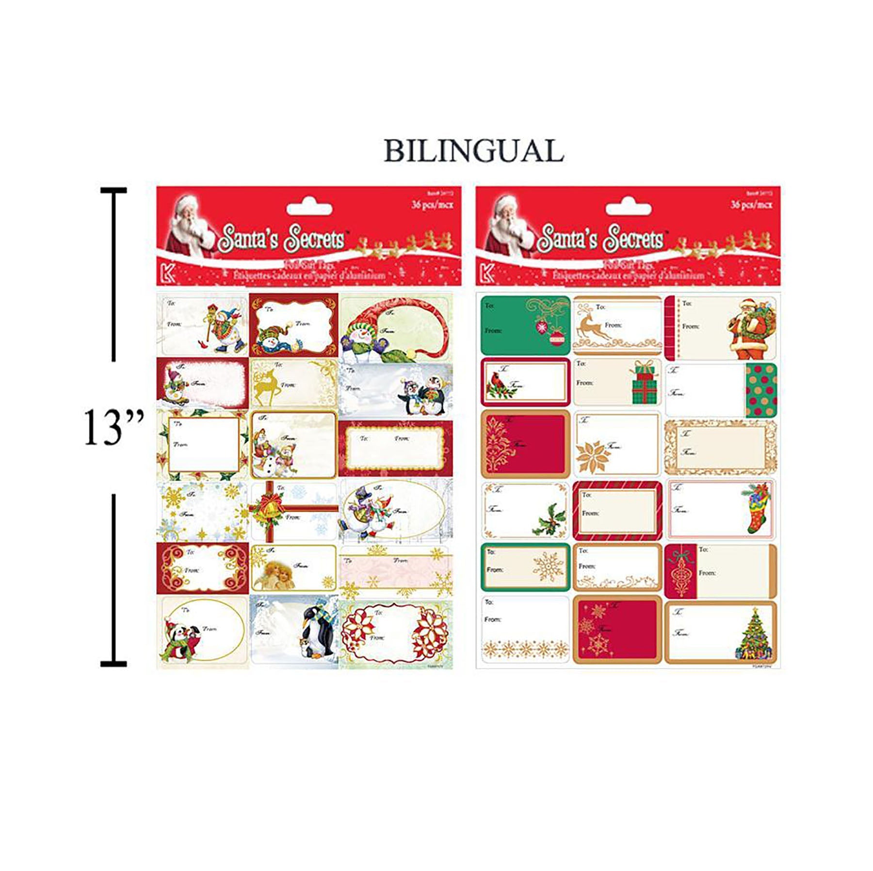 Santa's Secrets 36 Foil Gift Tags
