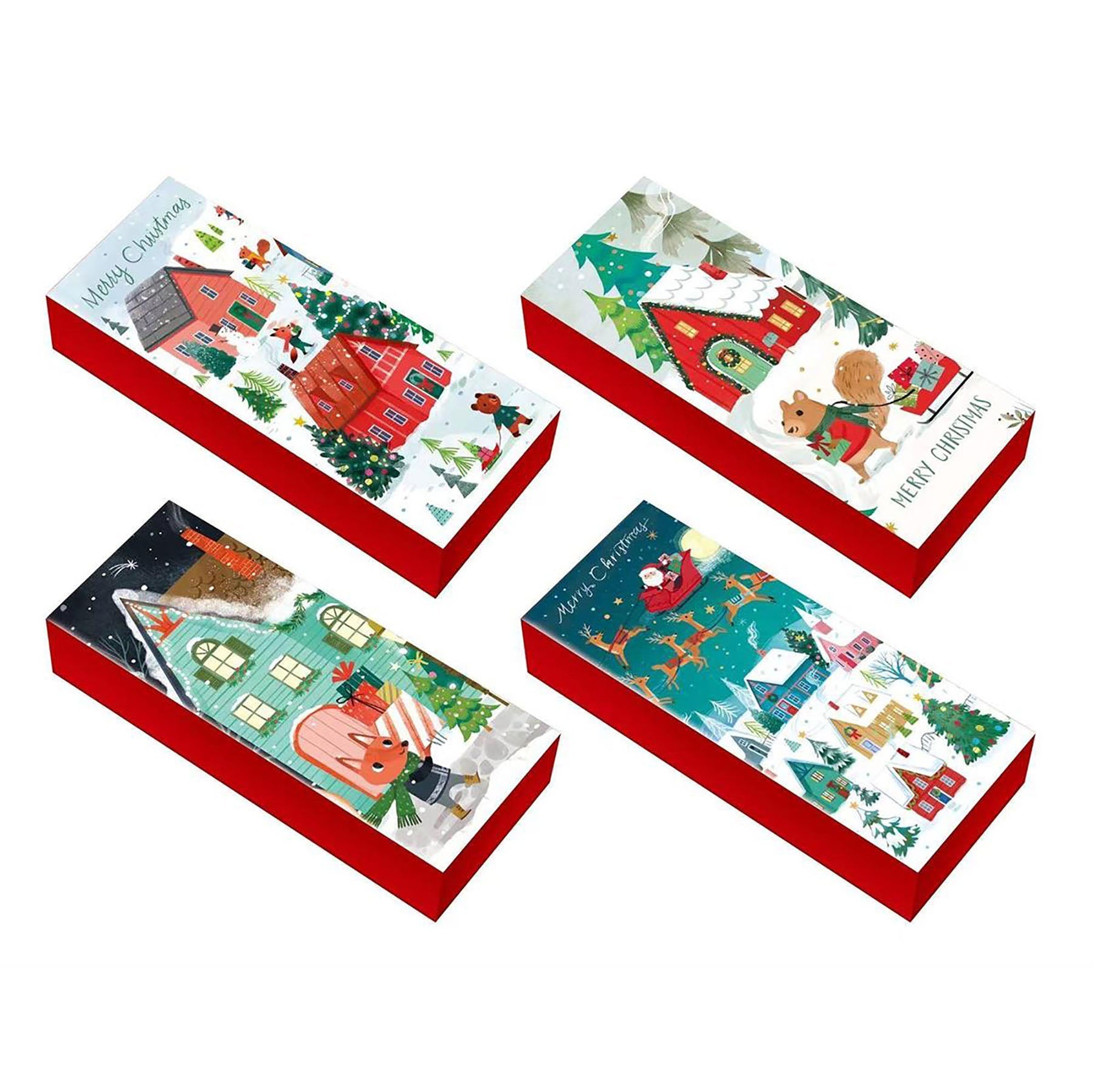 Christmas Glitter Gift Card Box 3x6.7x1.2in VRT
