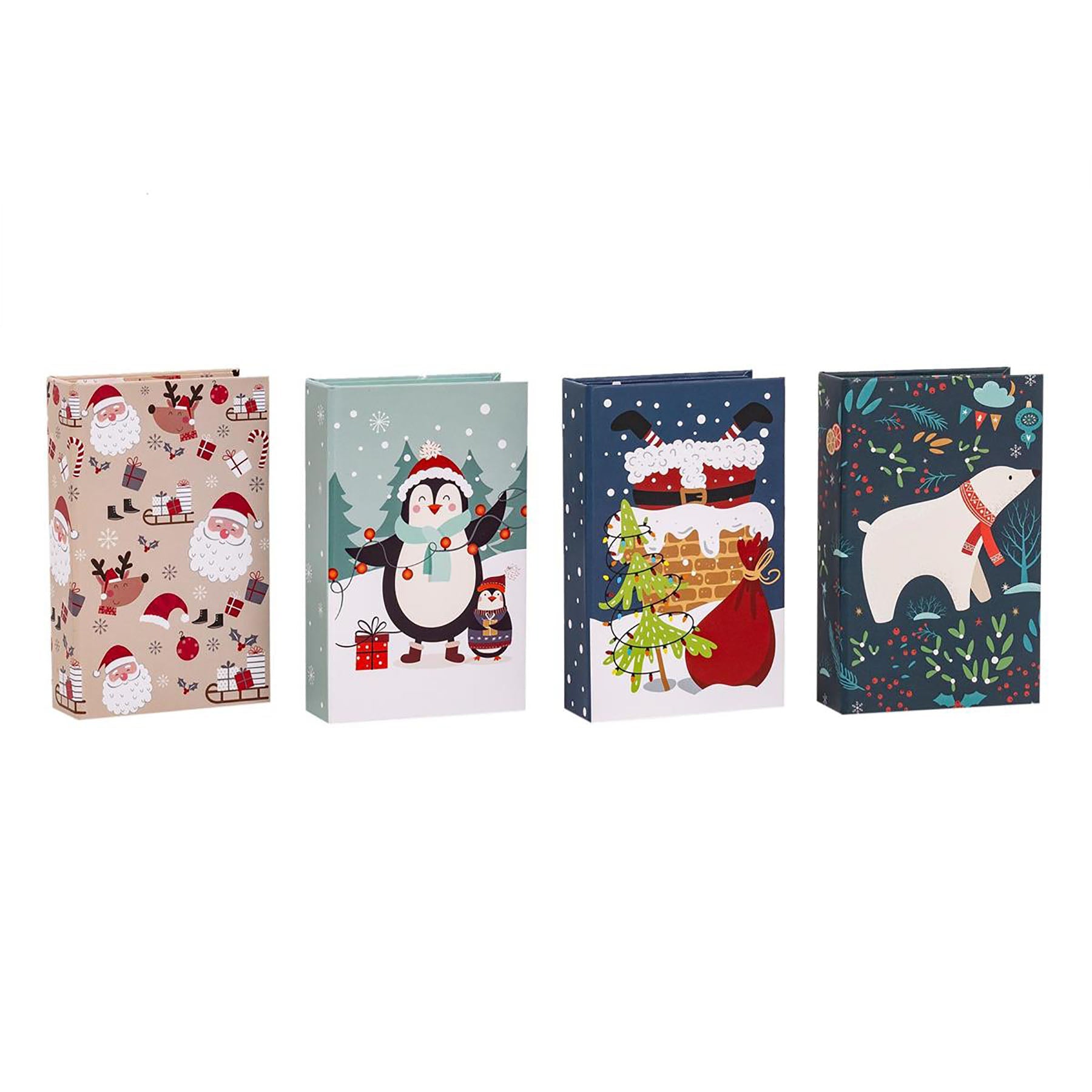 Christmas Book-style Gift Card Box 3x5x1.25in VRT