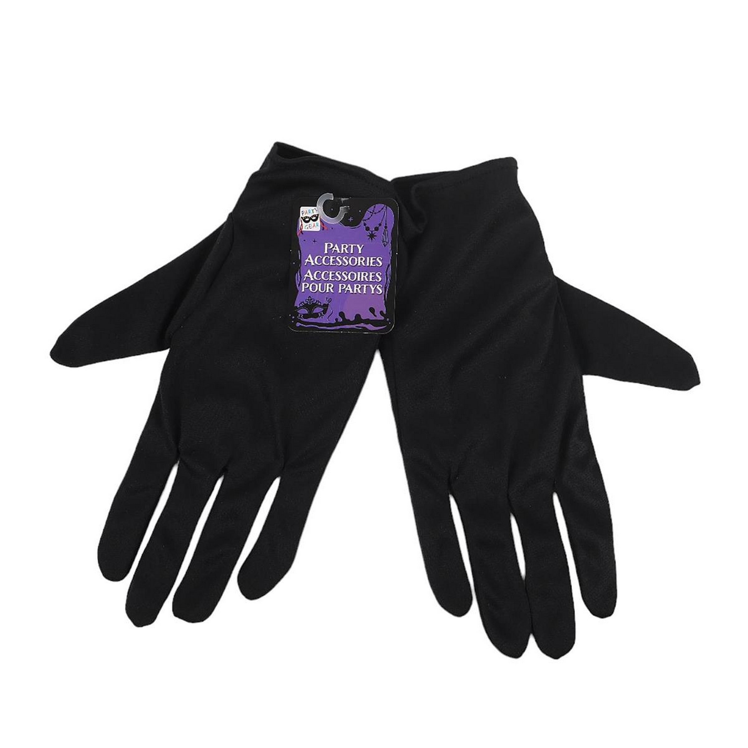Party Gear Halloween 1 Pair Short Black Gloves
