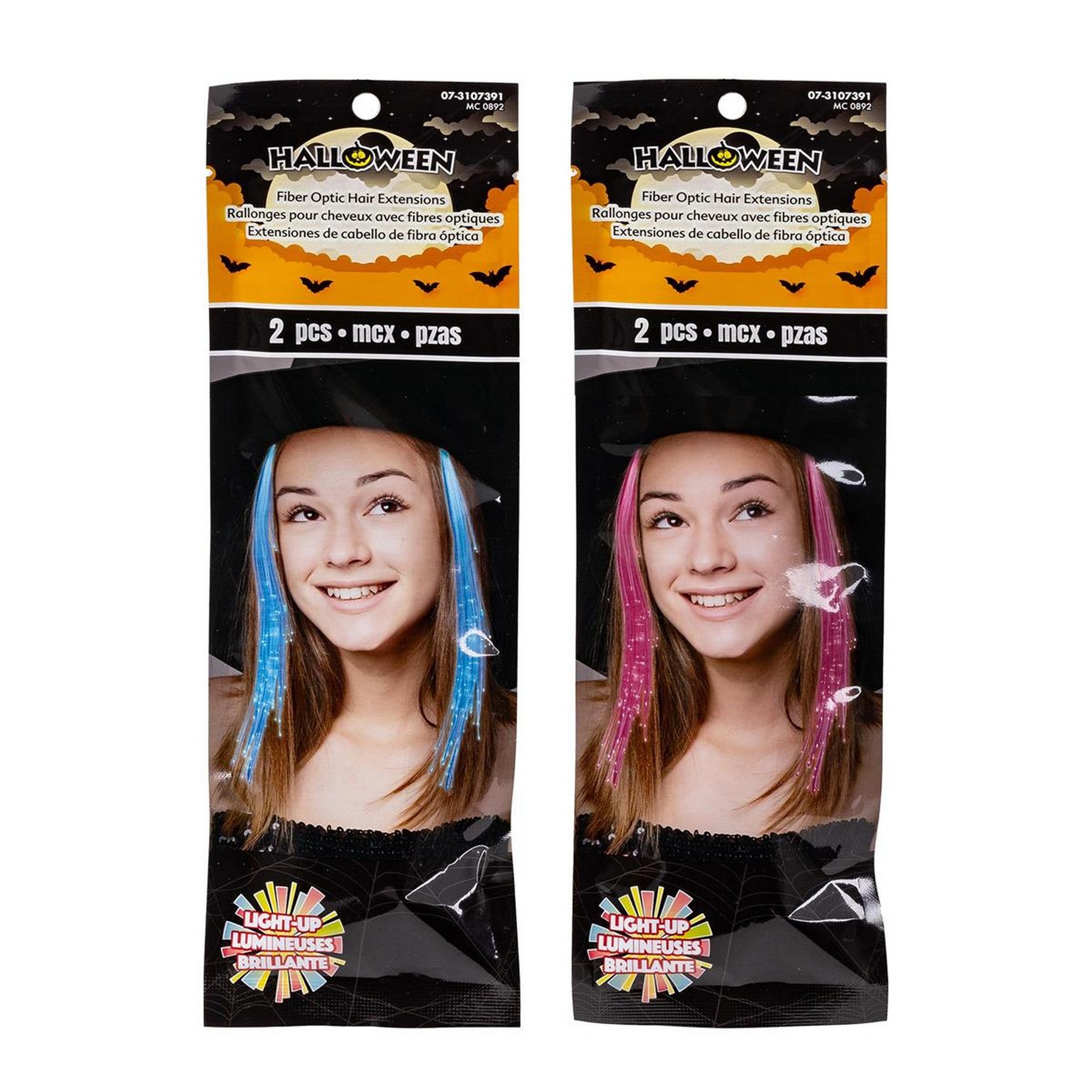 Party Gear Halloween 2 Led Light Up Hair Extensions VRT
