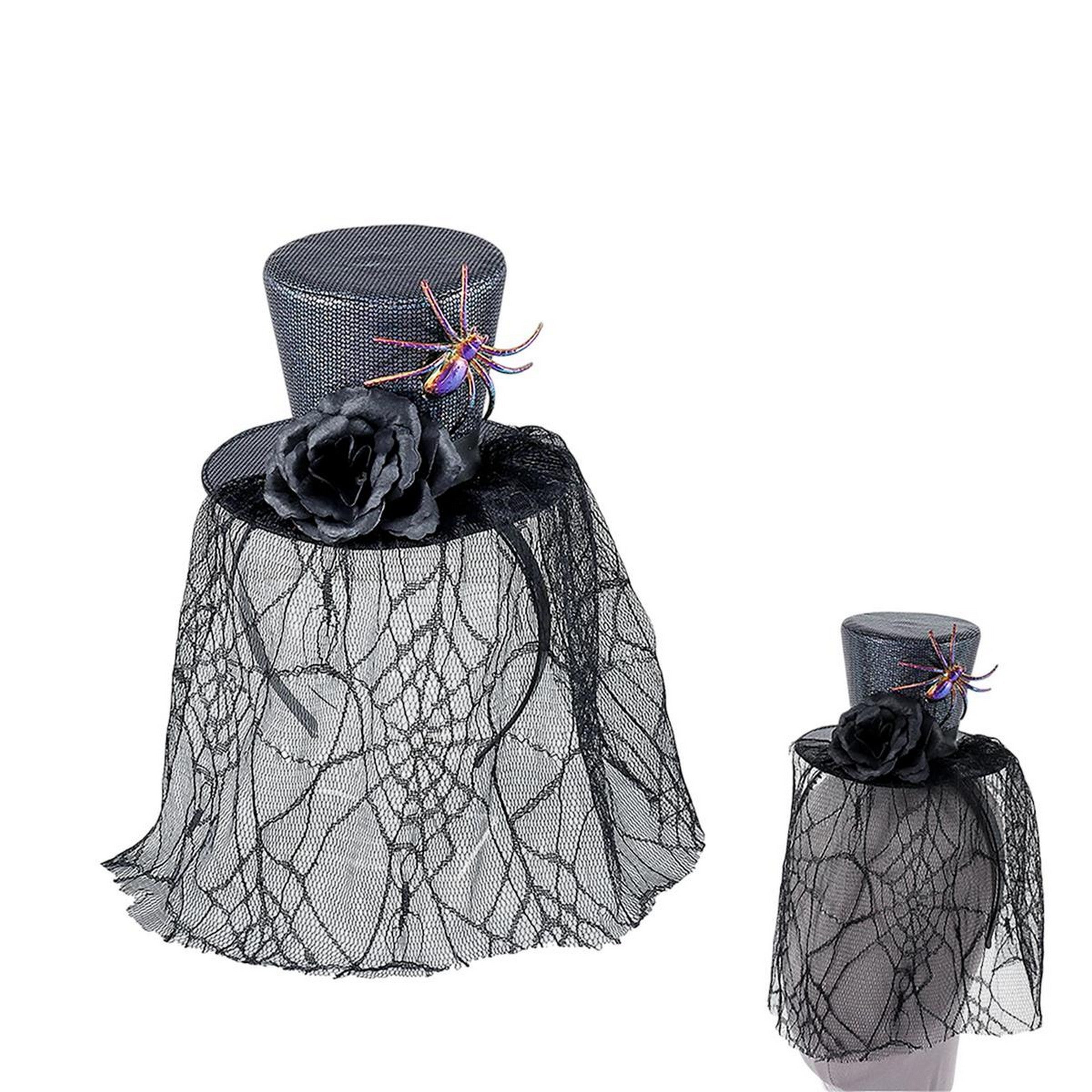 Party Gear Halloween Top Hat Headband with Veil