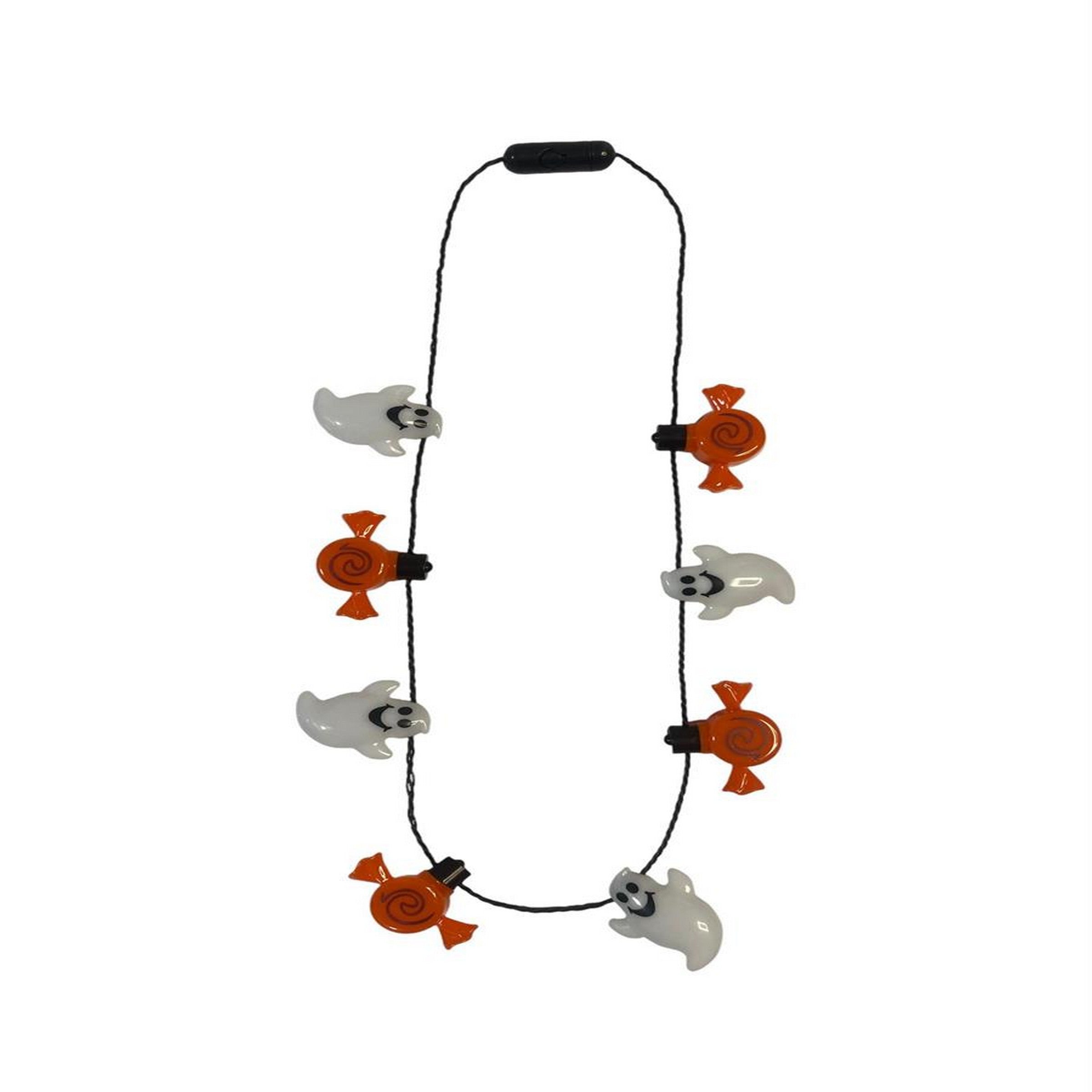 Party Gear Halloween Light Up 8 LED Necklace - 4 Candies and 4 Ghosts