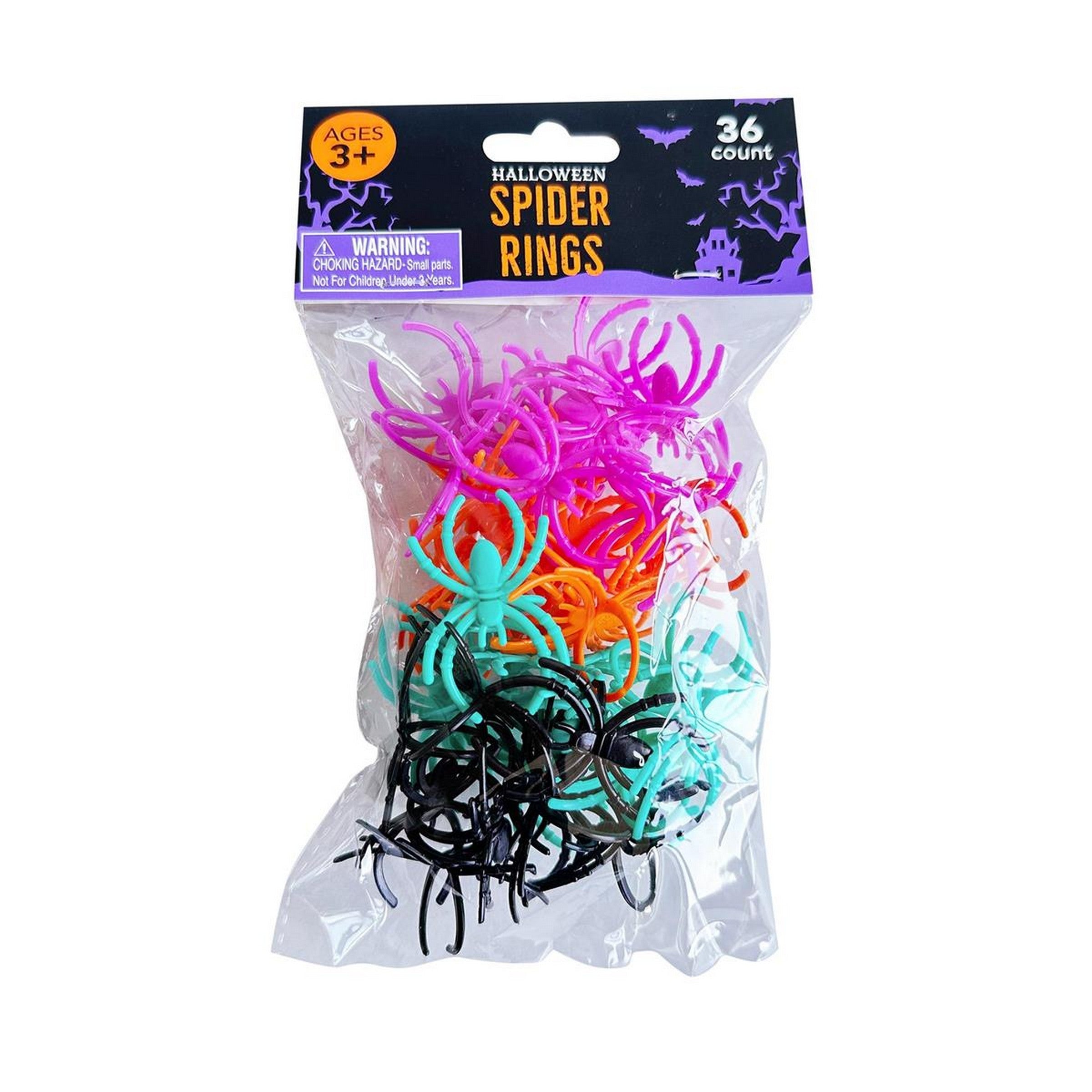 Hoot Halloween 36 Spider Rings