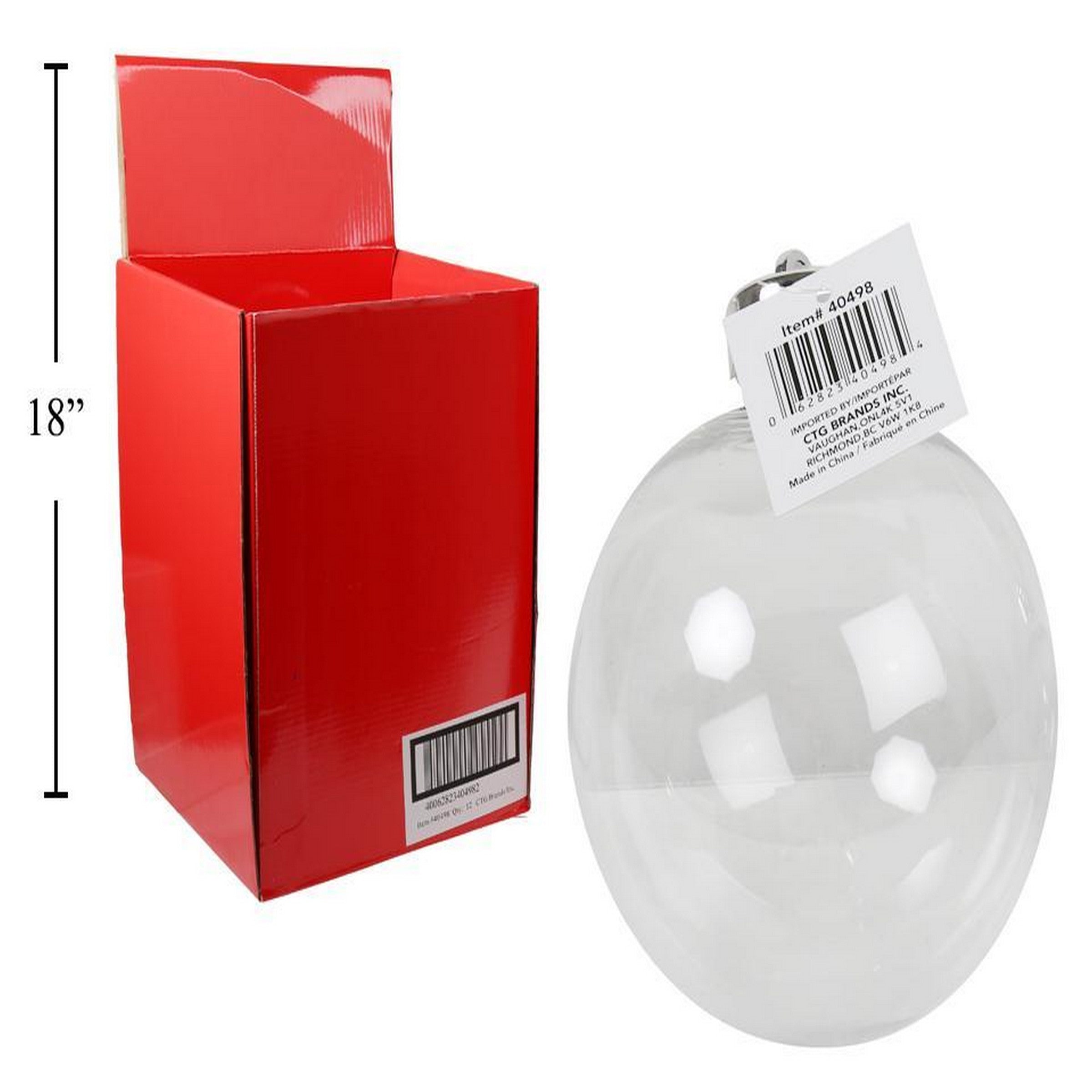 Christmas D.I.Y Clear Plastic Ball Ornament 100mm (3.9in)