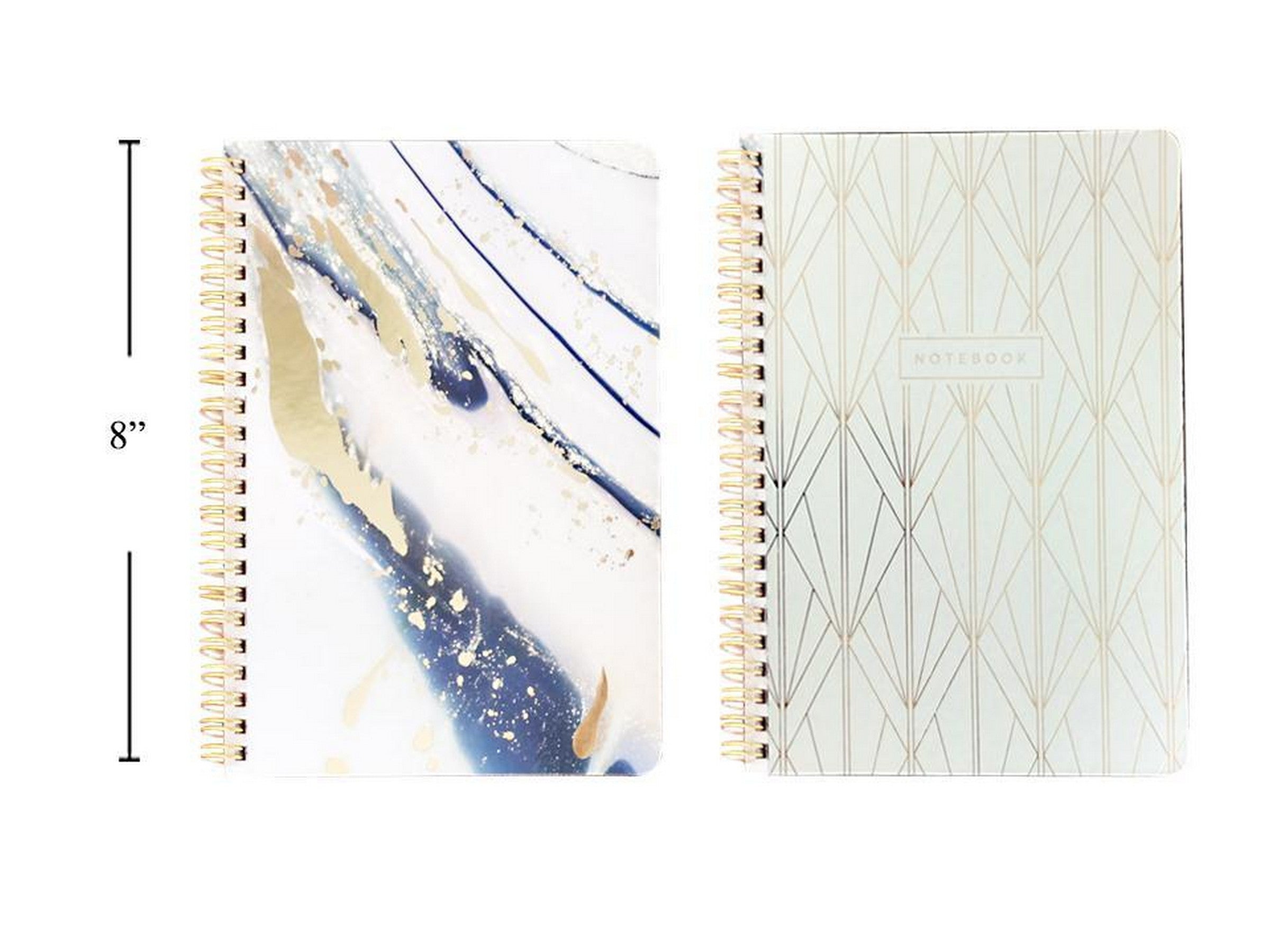 Gold Double Spiral Notebook - 100 Ruled Sheets 8x5.8in VRT