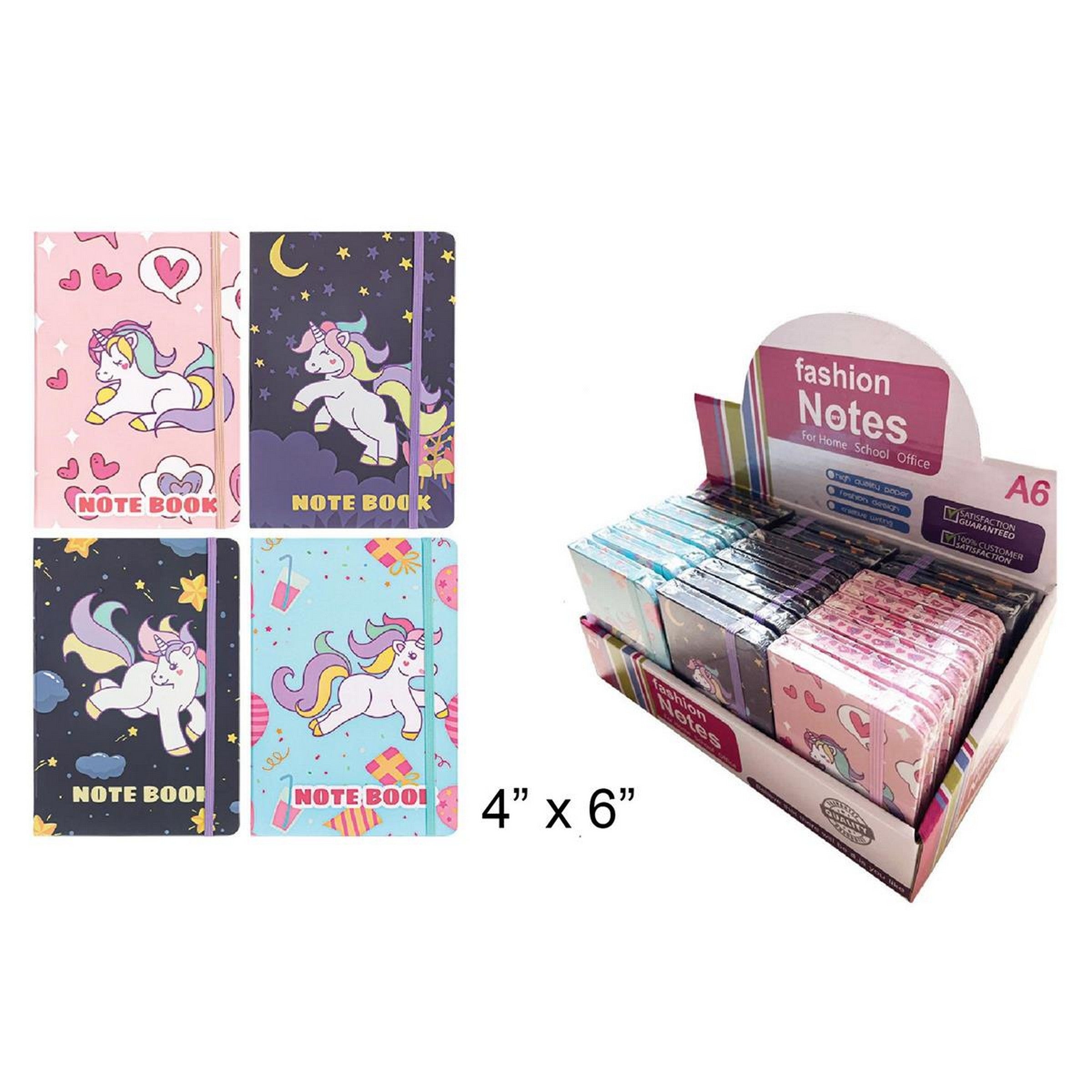 Unicorn Hard Cover Notebook - 96 Ruled Sheets 4x6in VRT