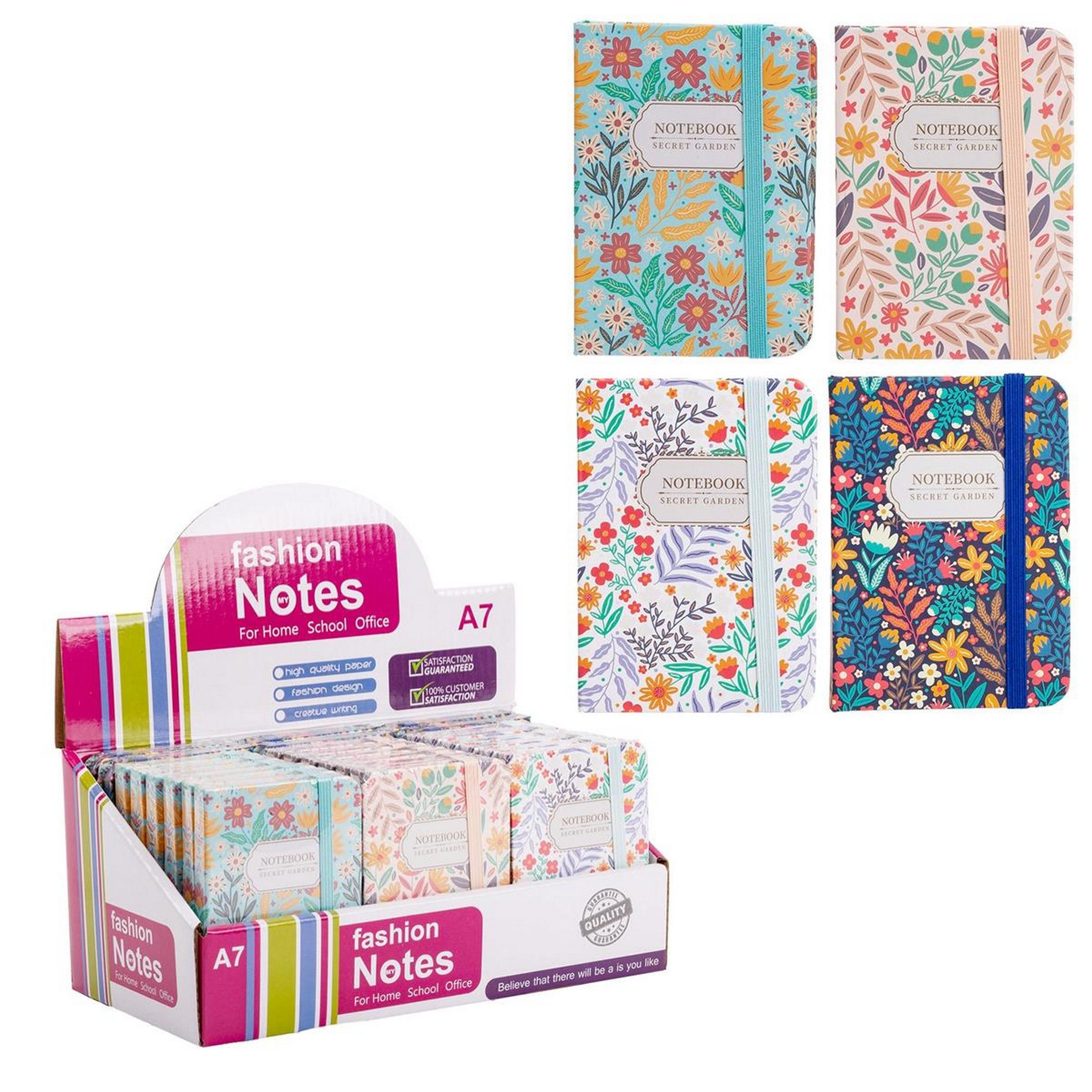 Secret Garden Hard Cover Notebook - 80 Ruled Sheets 3x4in VRT