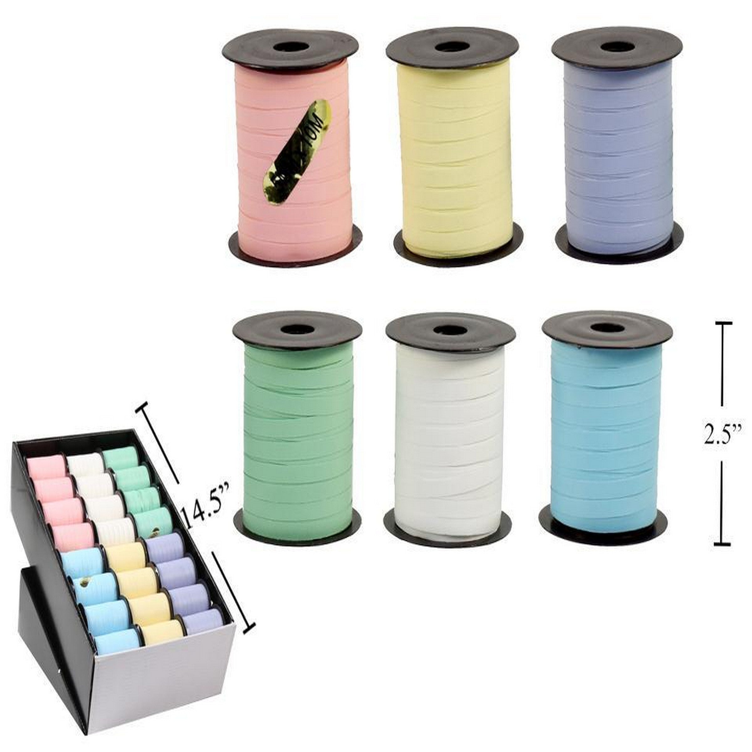 Paper Trendz Matte Pastel Curling Ribbon 33ft VRT
