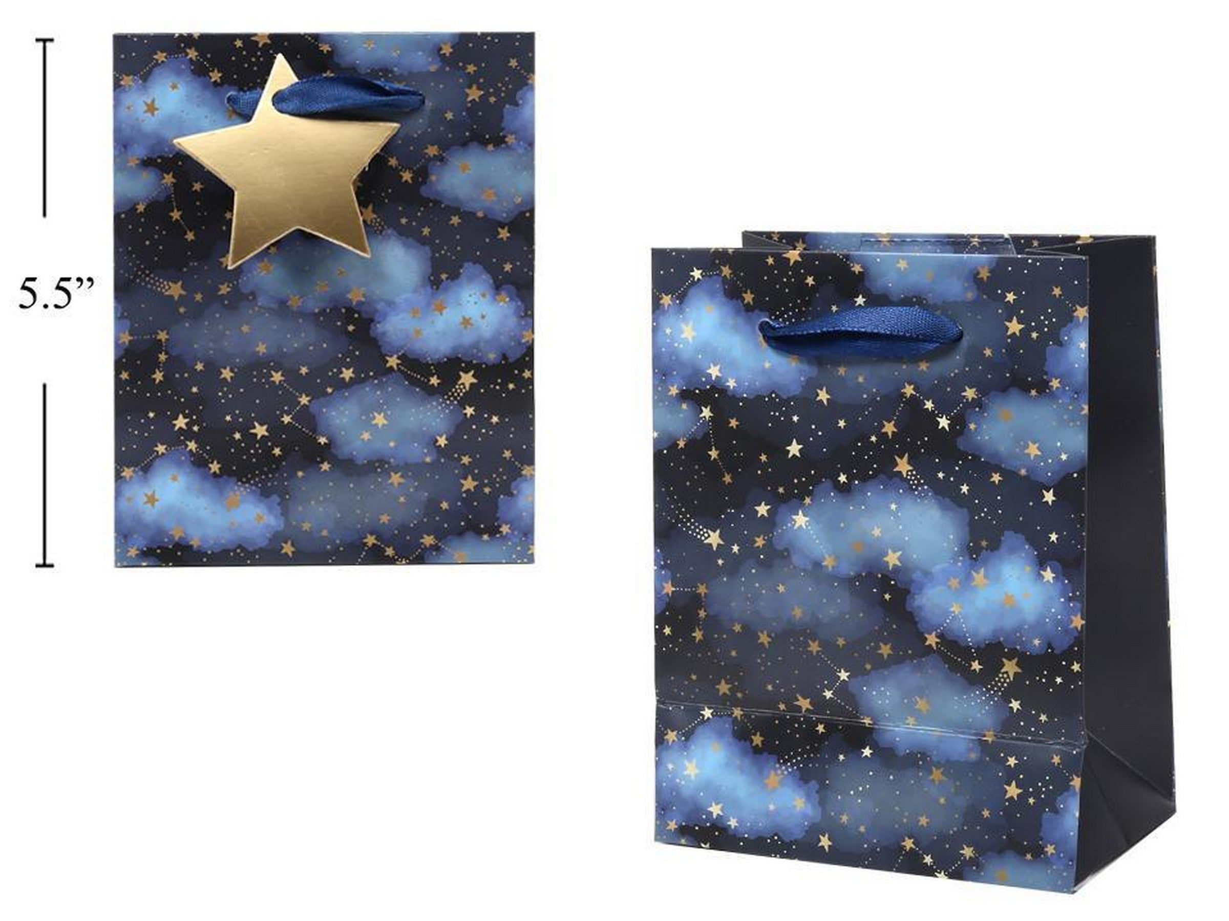 Paper Trendz Matte Gift Bag - Starry Night Small 4.3W x 5.5H x 2.4D in