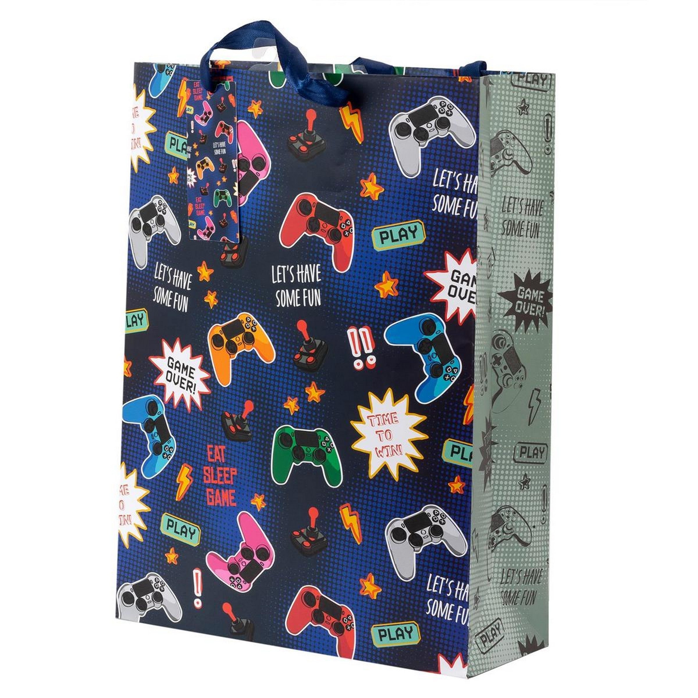 Paper Trendz Matte Gift Bag - Game On! Jumbo 12.2W x16.5H x4.7D in