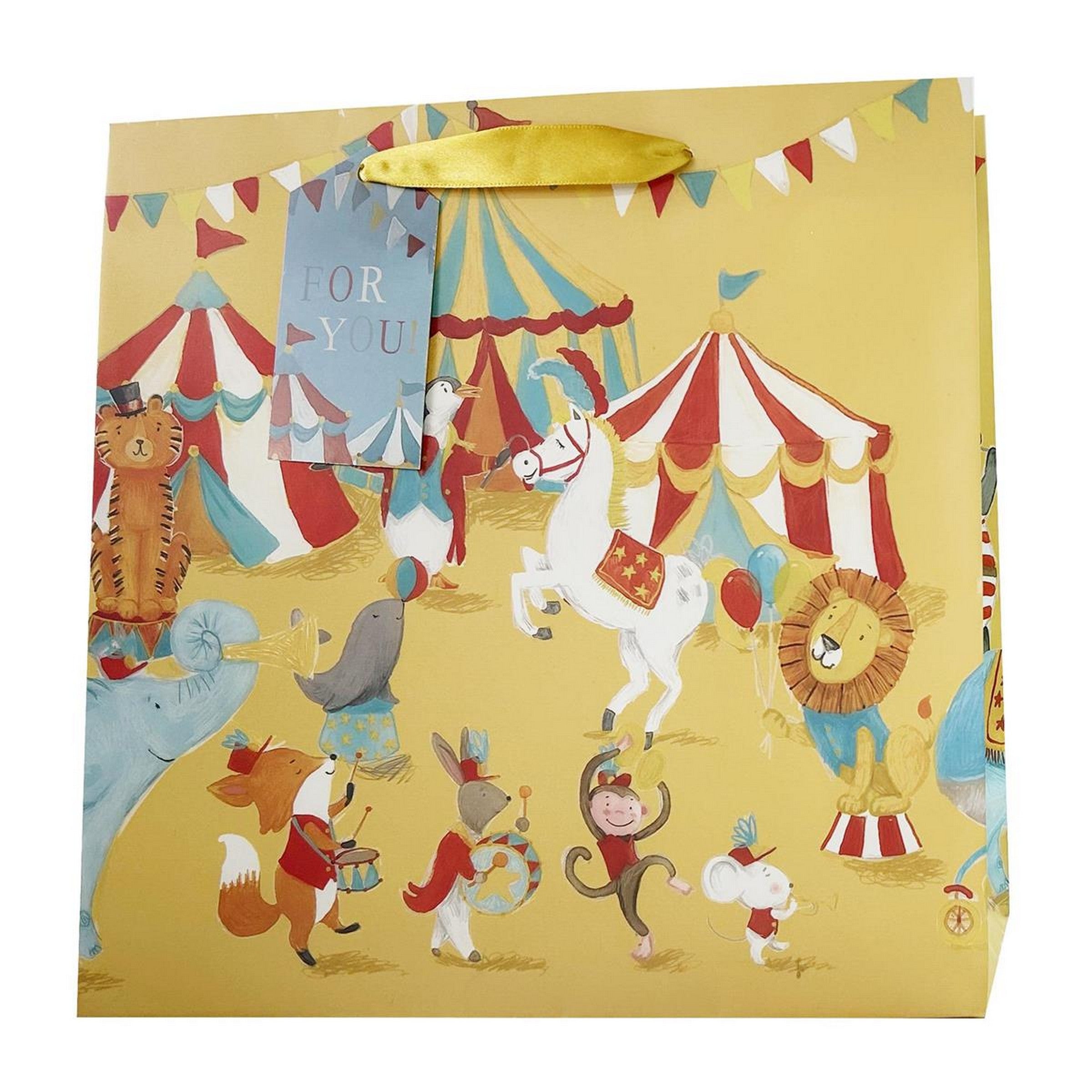 Paper Trendz Matte Gift Bag - Circus Medium 7W x9H x3.9D in