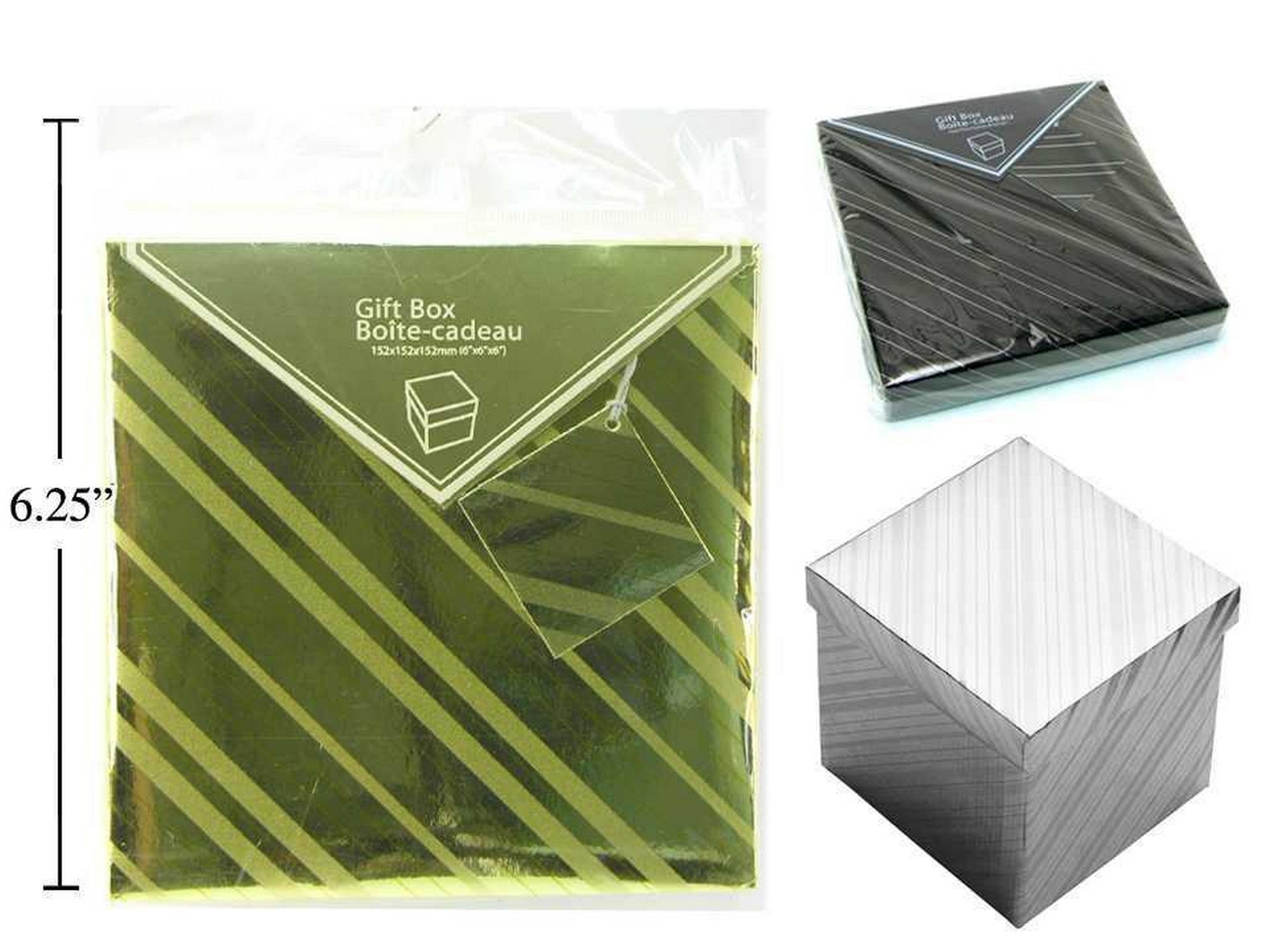 Foil Folded Gift Box 6x6x6in VRT