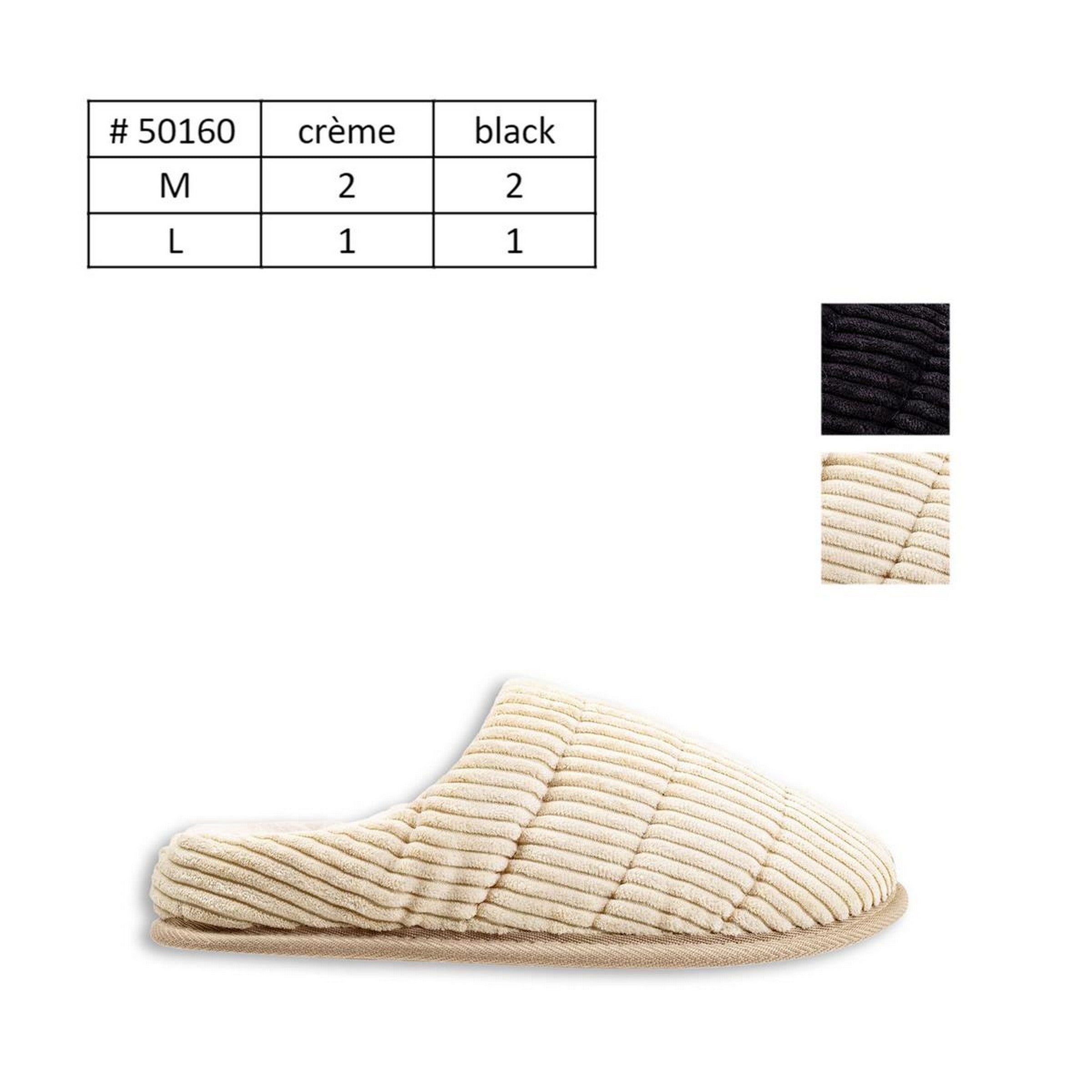 Bodico 1 Pair Women's Corduroy Slippers - 100% Polyester VRT