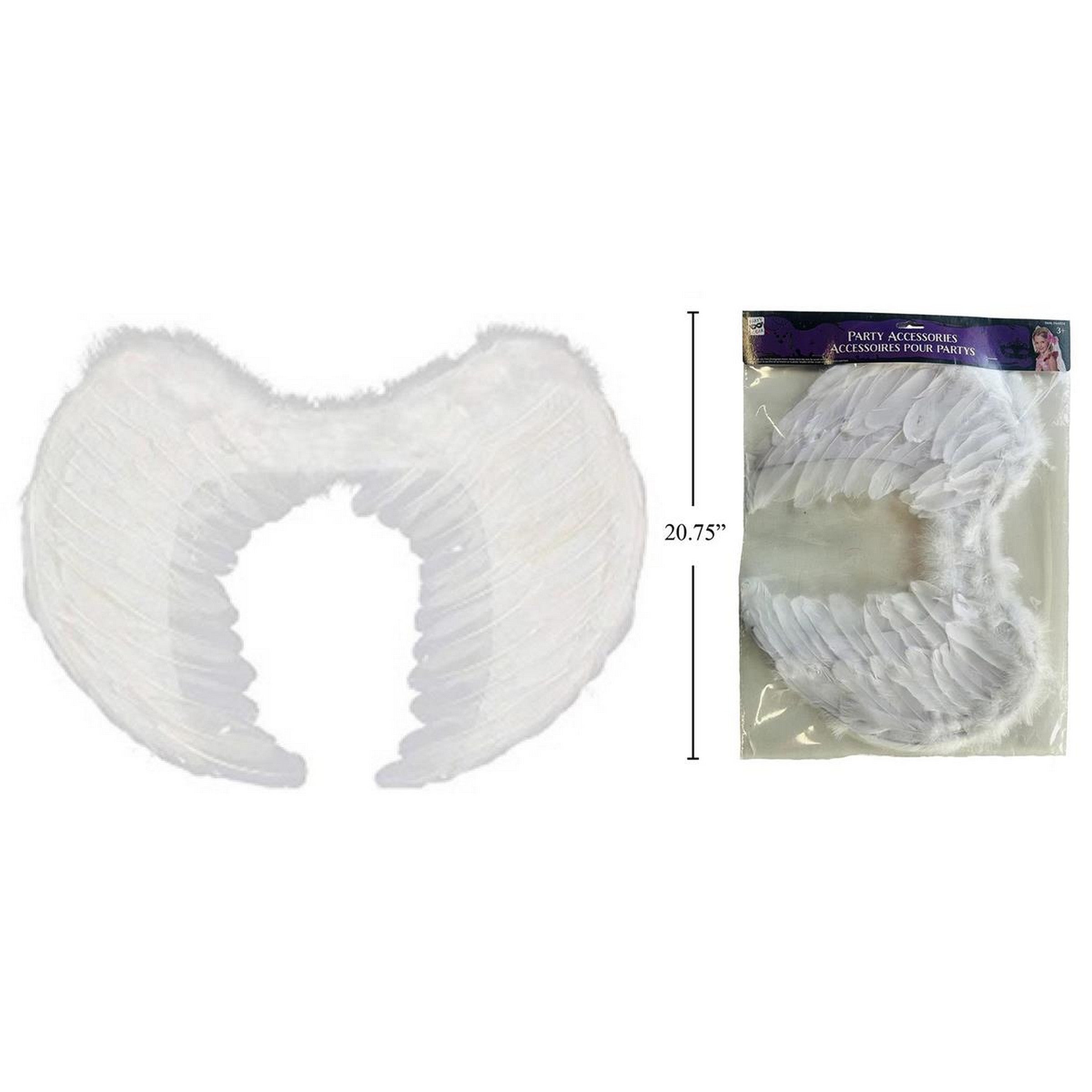 Party Gear Halloween White Feathers Angel Wings 17.5x13in