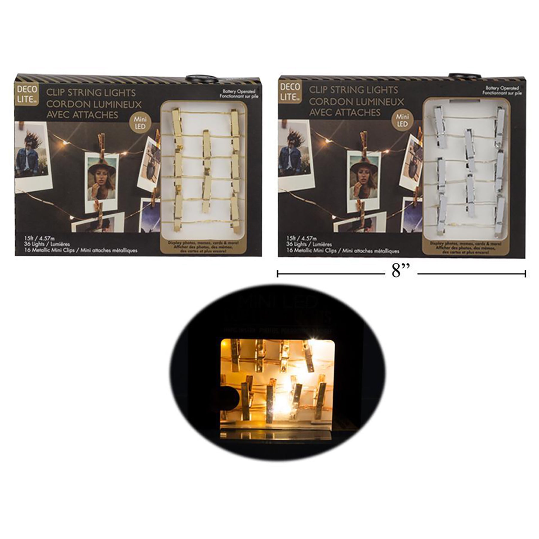 Deco Lite Mini Led Clip Metallic String Lights 15ft VRT