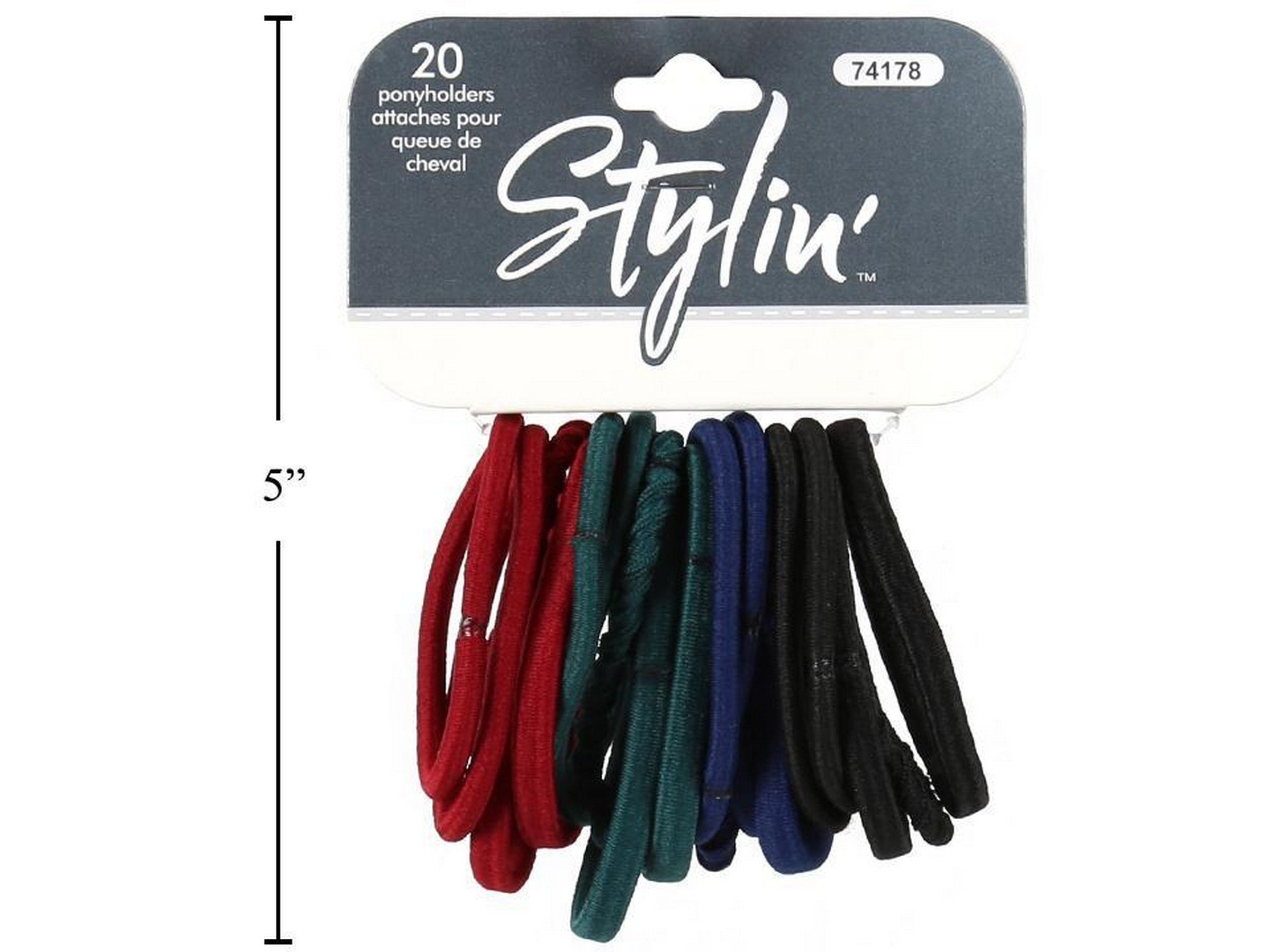 Stylin 20 Jewel Color Ponyholders 2.5in folded