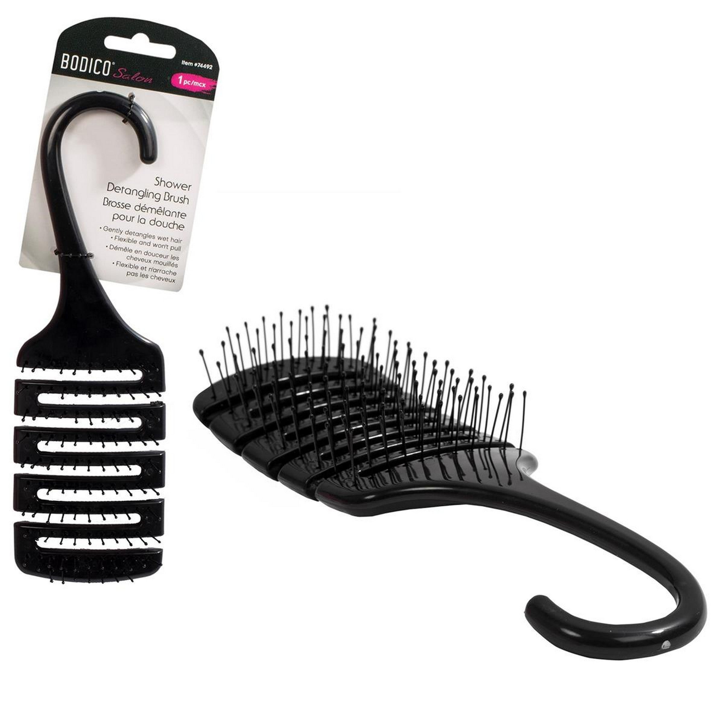 Bodico Salon Detangling Shower Hairbrush - Plastic 8.75x2.75in