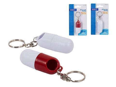 Bodico Pill Case Keychain 2.4x1in VRT