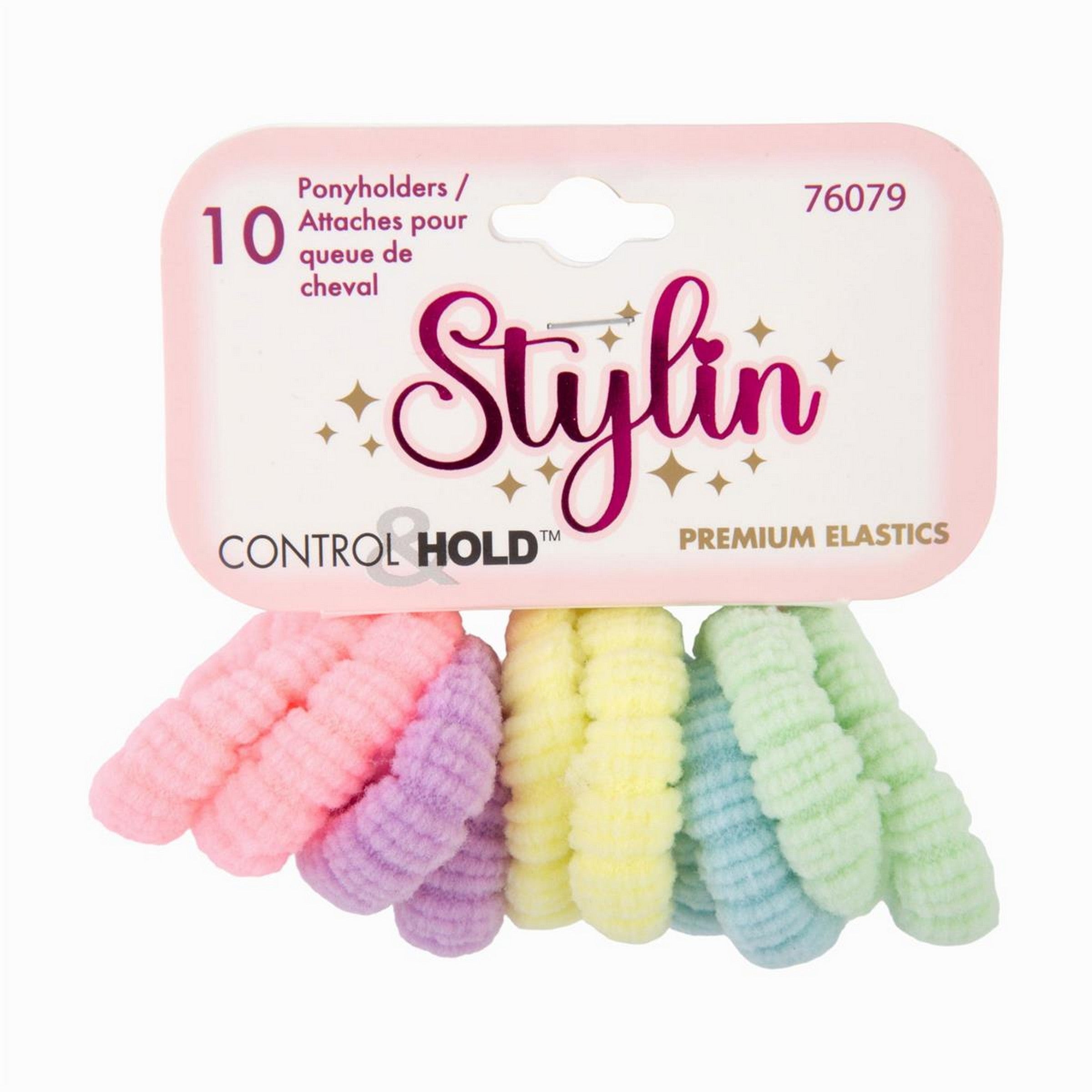 Stylin G 10 Terry Ponyholders - Pastel Colors 1.75in folded