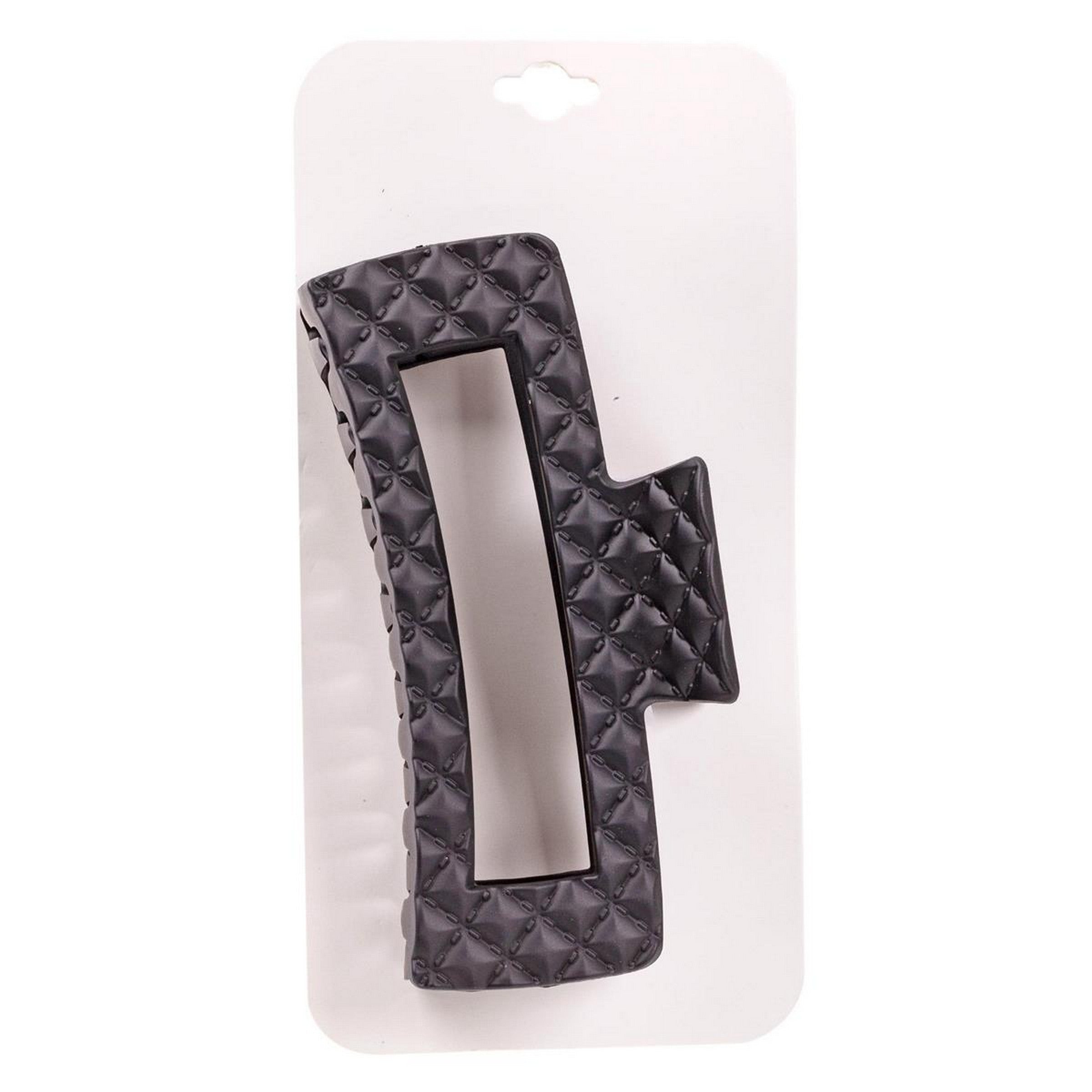 Stylin Matte Quilted Black Plastic Claw Clip 5x1.25in
