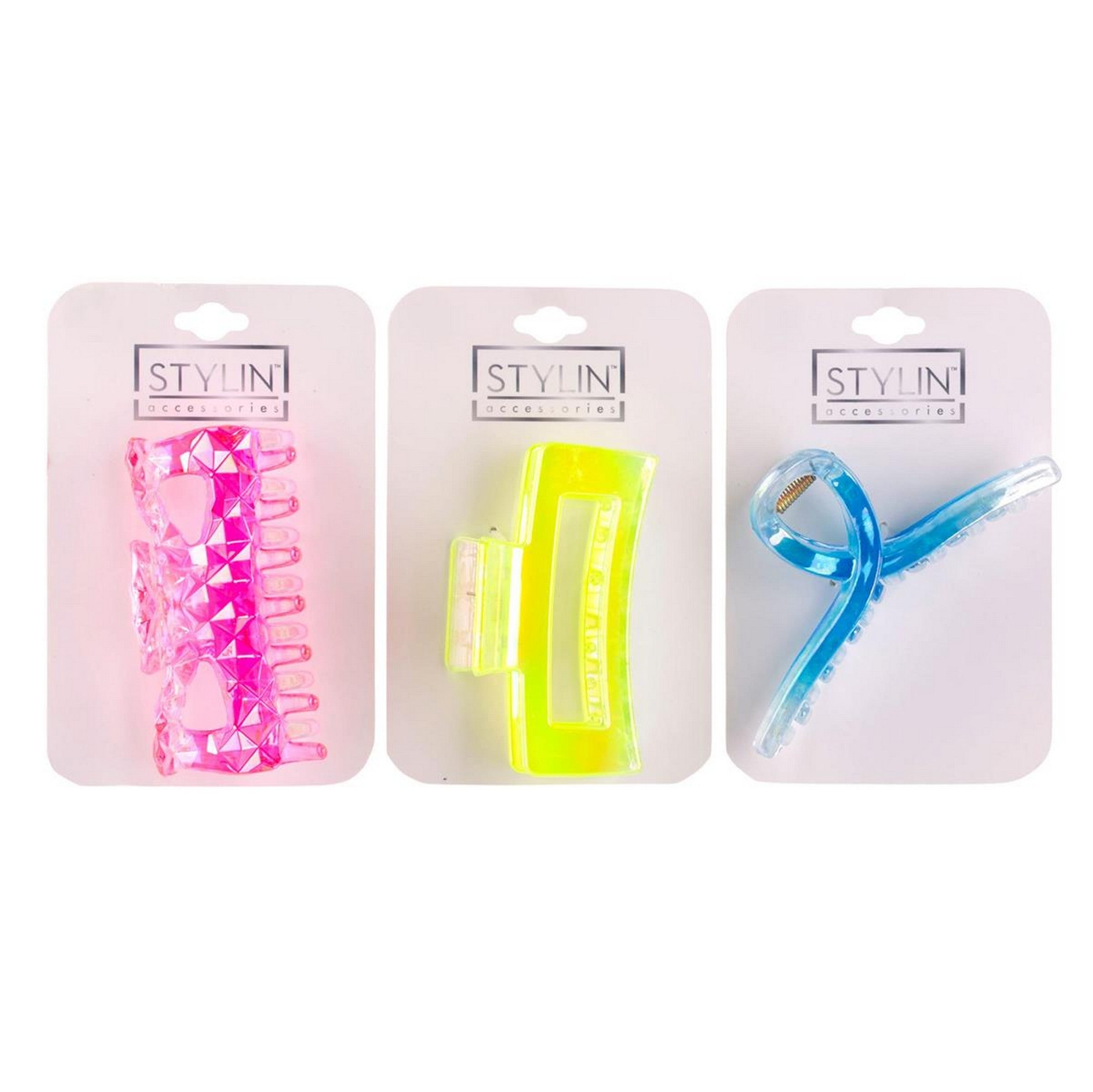 Stylin Neon Claw Clip - Plastic 3.5x1.9in VRT