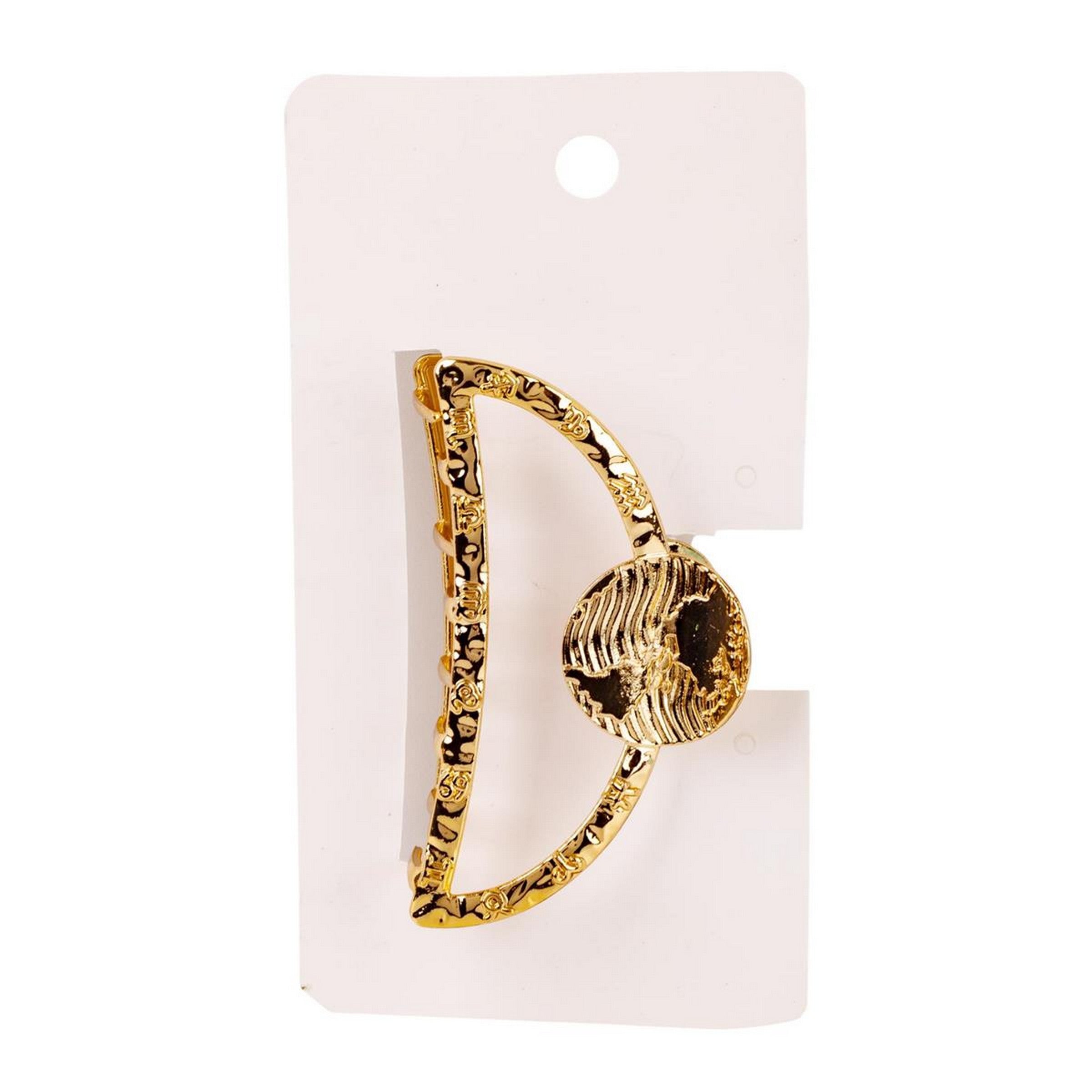 Bodico Gold Hammered Claw Clip 3.1in