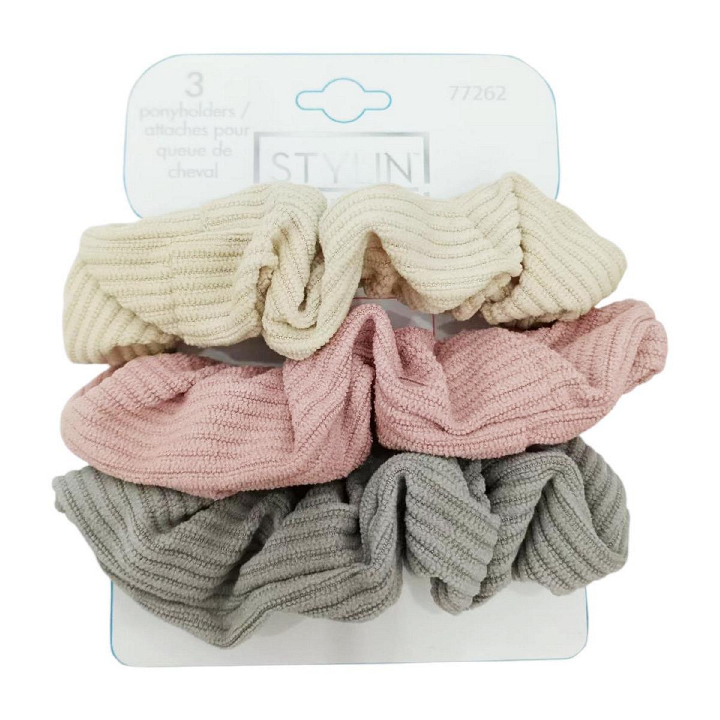 Stylin 3 Soft Ribbed Scrunchies