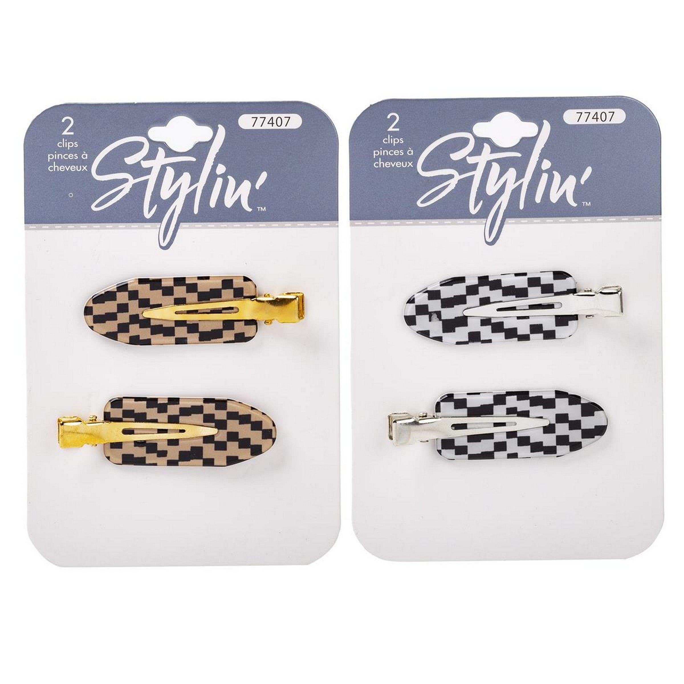 Stylin 2 Dentless Surf Checker Claw Clips 2.4x0.75in VRT