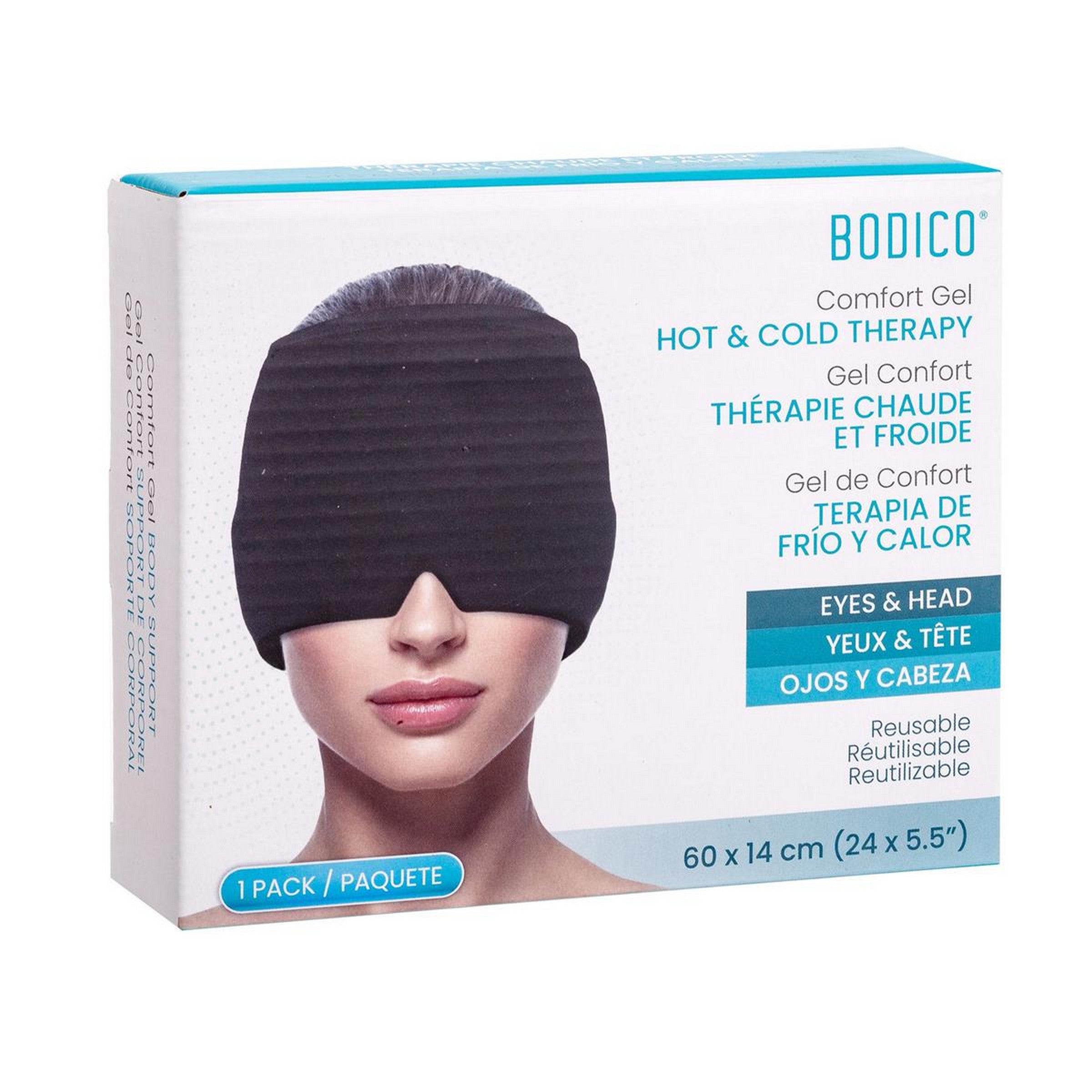 Bodico Eye and Forehead Gel Cover Hot and Cold Therapy 24x5.5in (60x14cm)