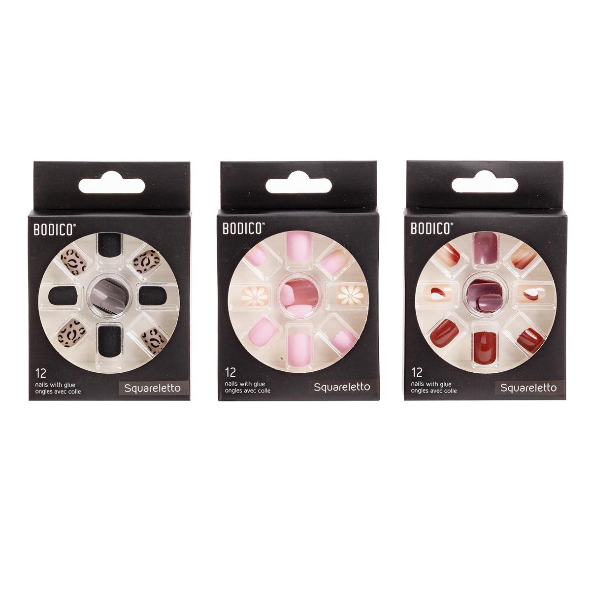 Bodico 12pcs Short Nails with Design VRT