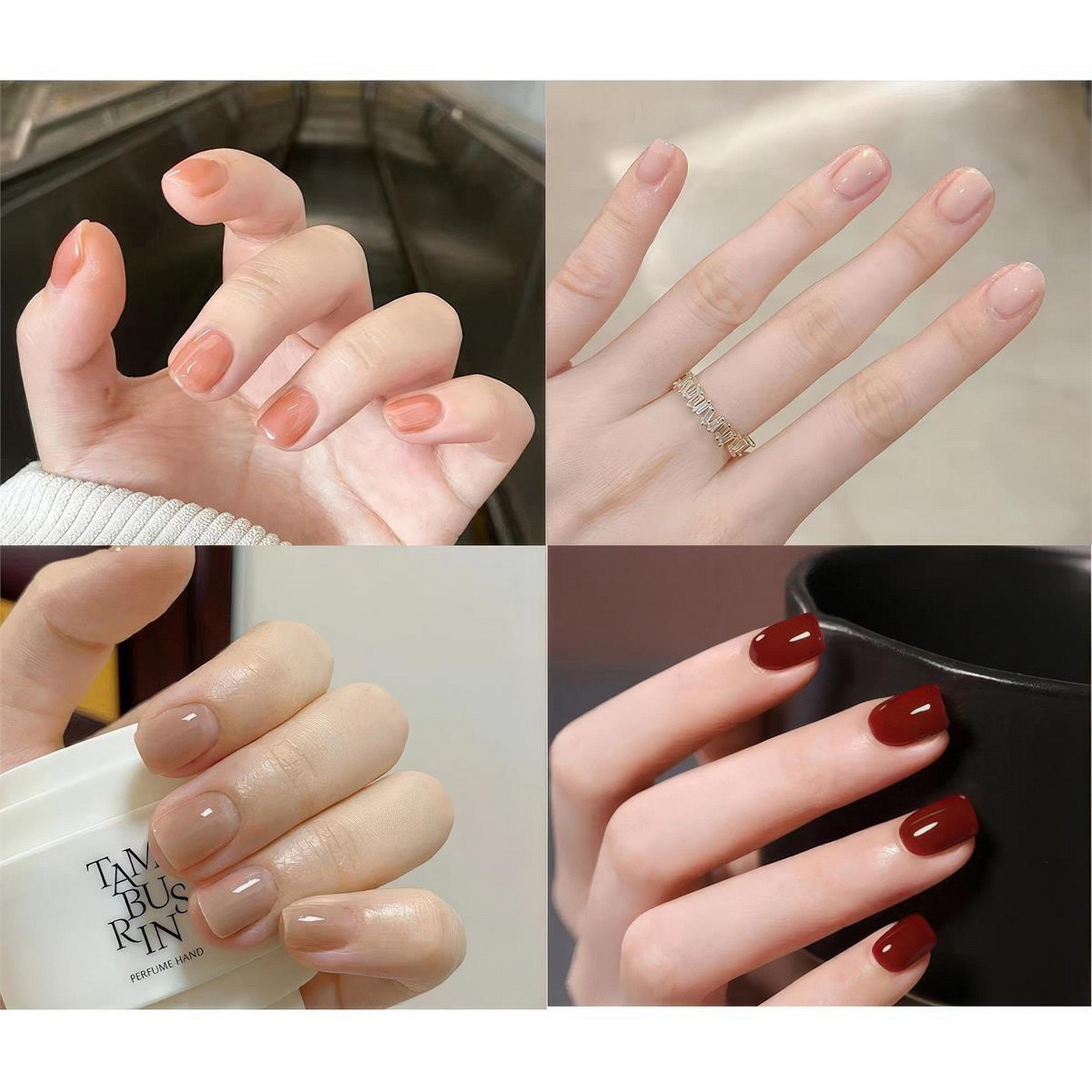 Bodico Rounded Square False Nails with Adhesive - Understated 24pcs VRT