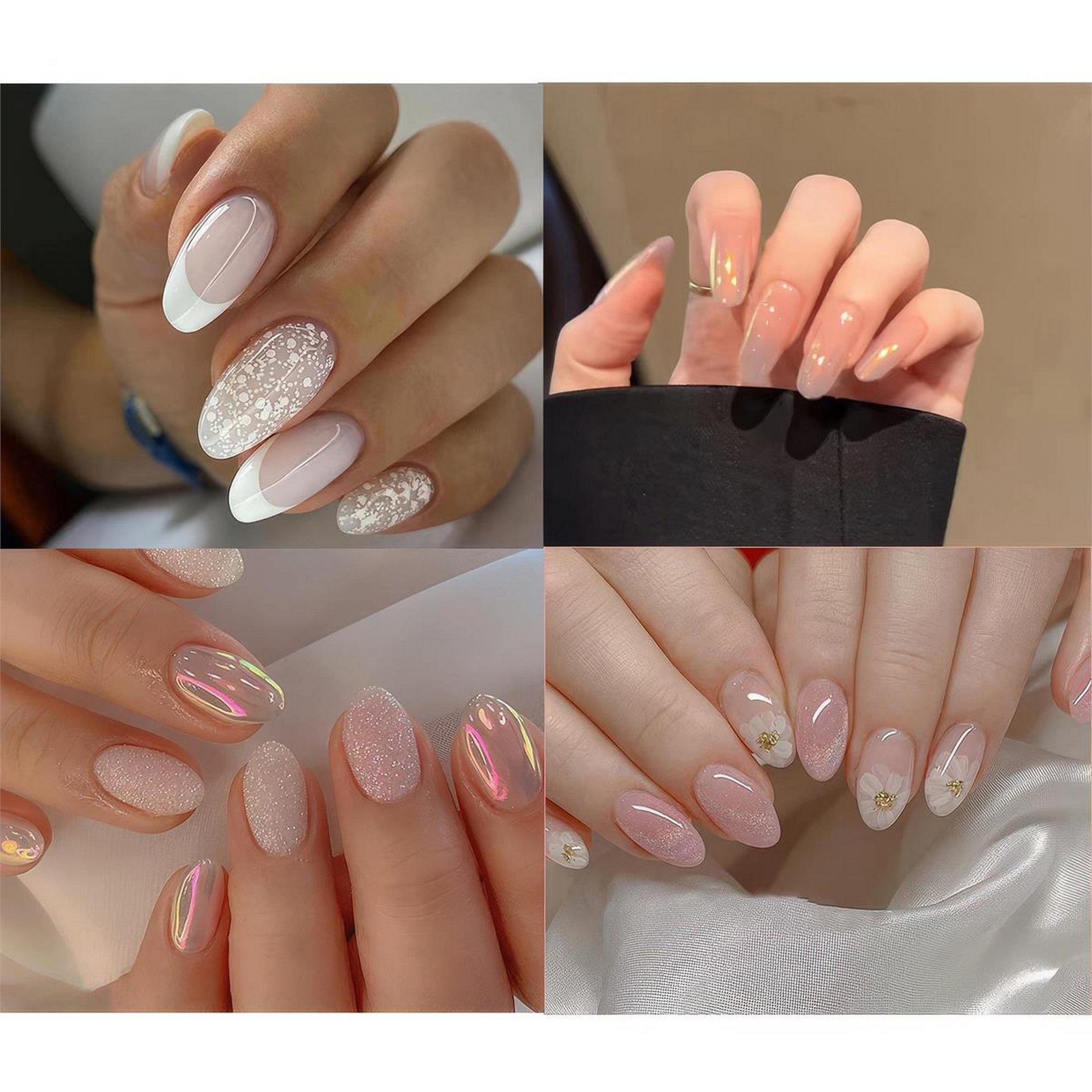 Bodico Short Oval False Nails with Adhesive - Divine 24pcs VRT
