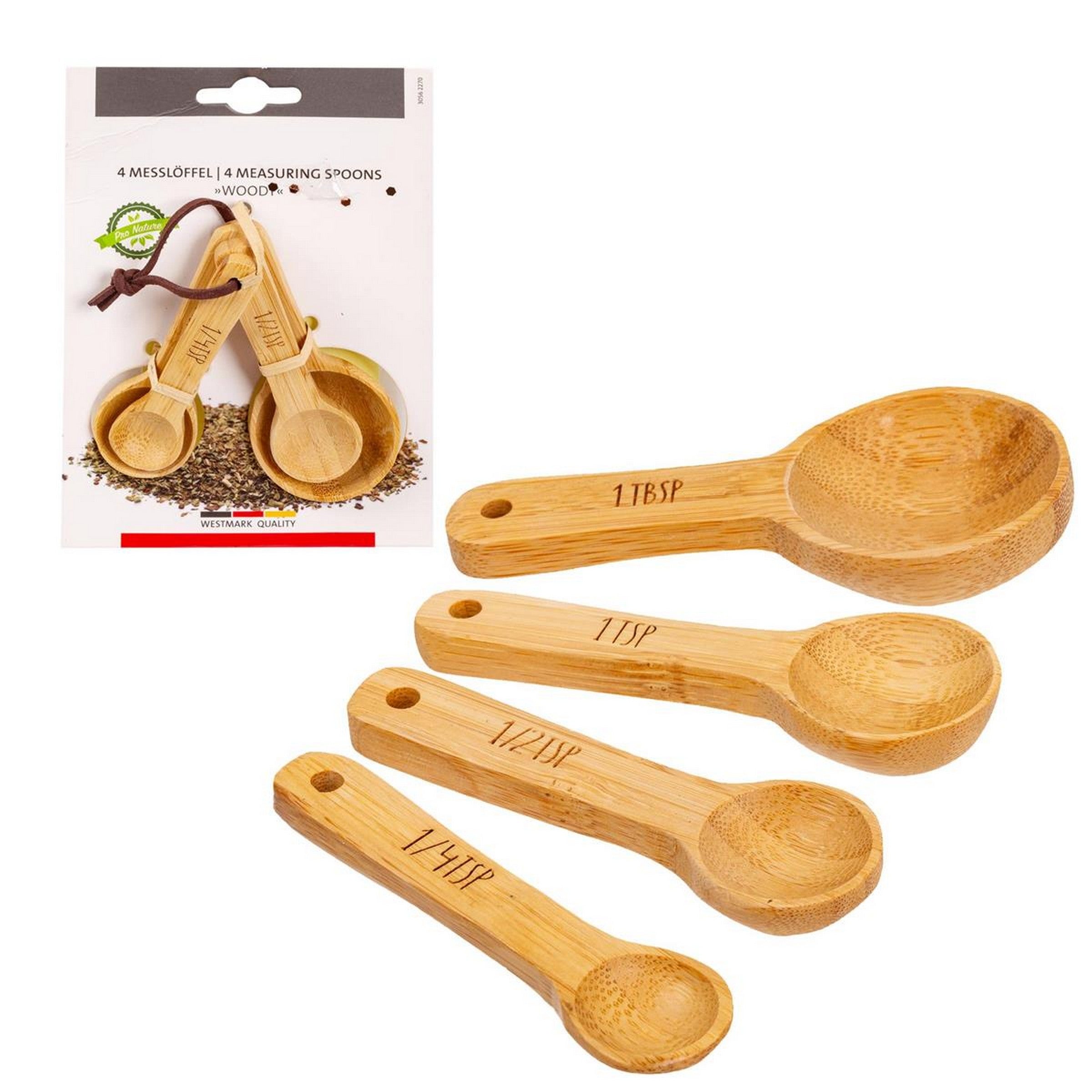 Luciano 4pcs Bamboo Measuring Spoon Set