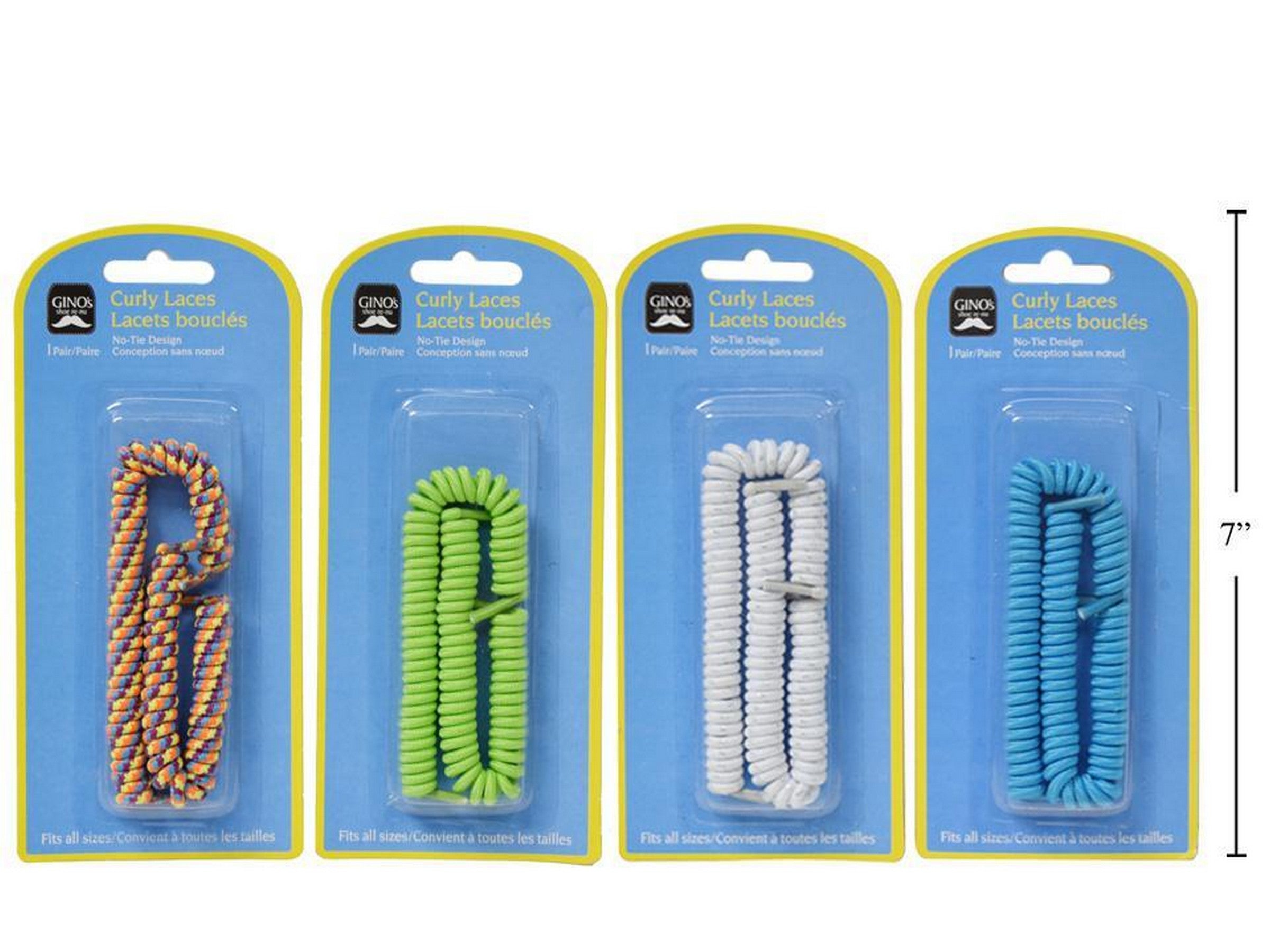 Gino 1 Pair Curly Laces for All Sizes VRT