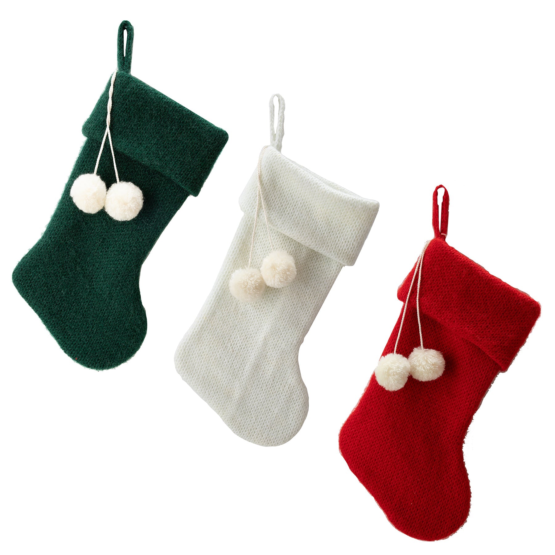 Christmas Stocking with Pompom 19.6in VRT