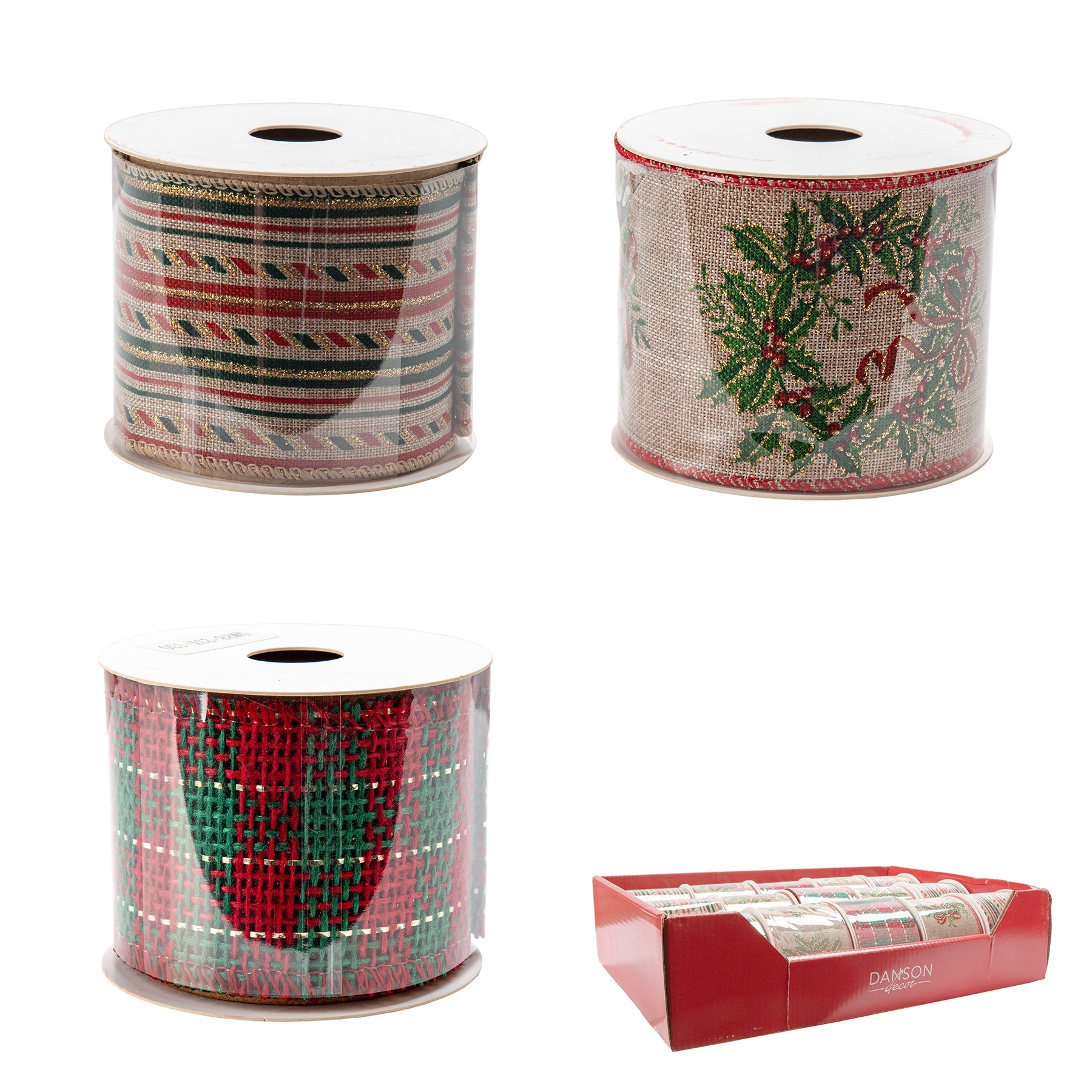 Christmas Ribbon with Wired Edge 2.5x107.8in VRT