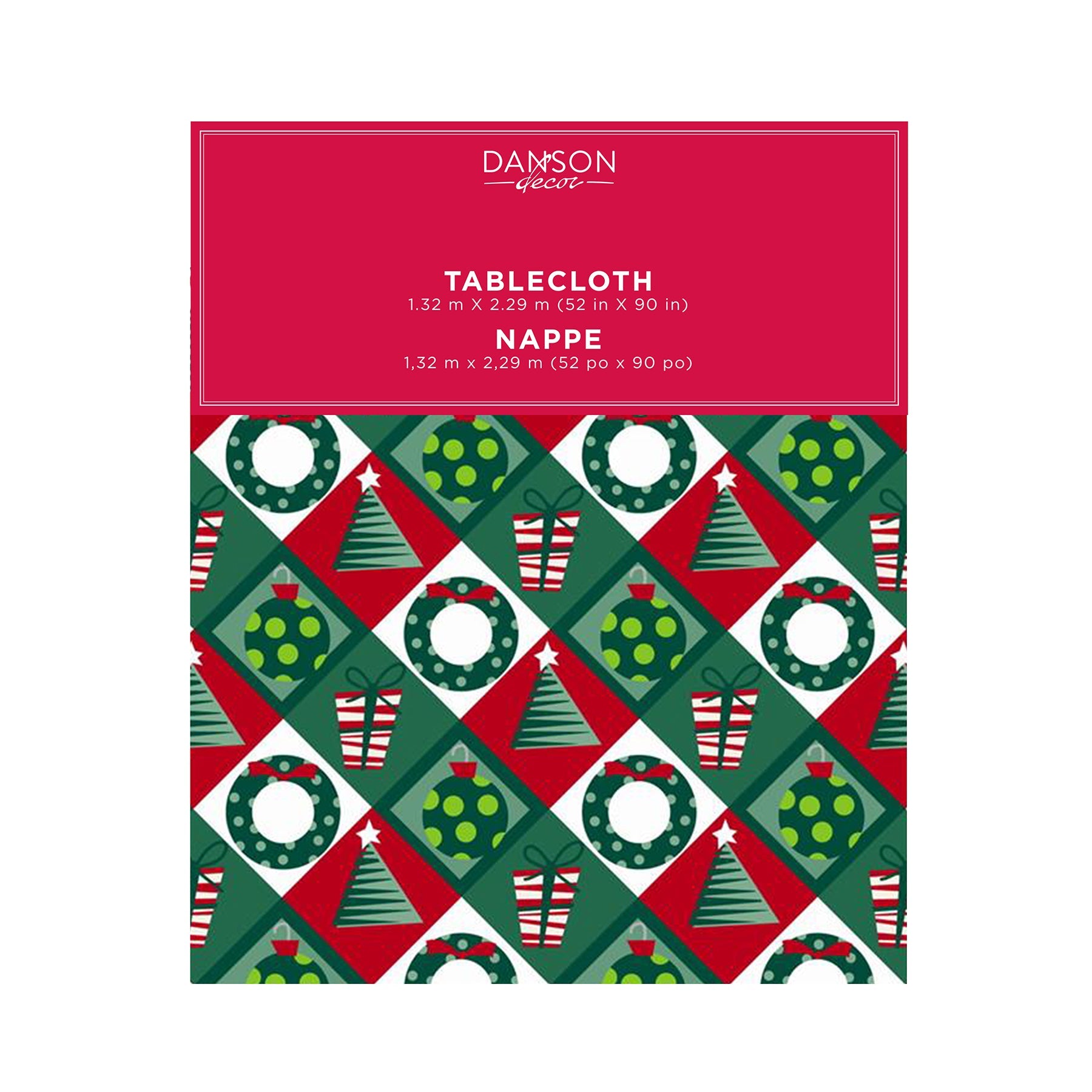 Christmas Printed Flannel Back Tablecloth 52x90in