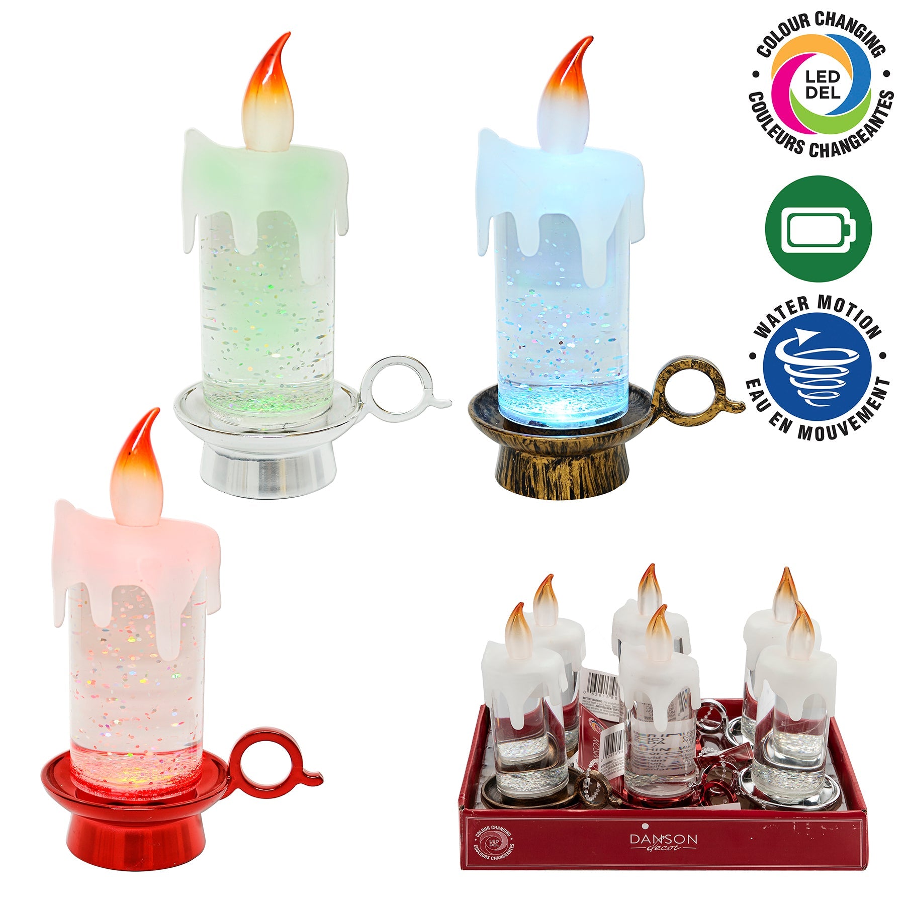 Christmas Led Color Changing Acrylic Candle 5.2in VRT