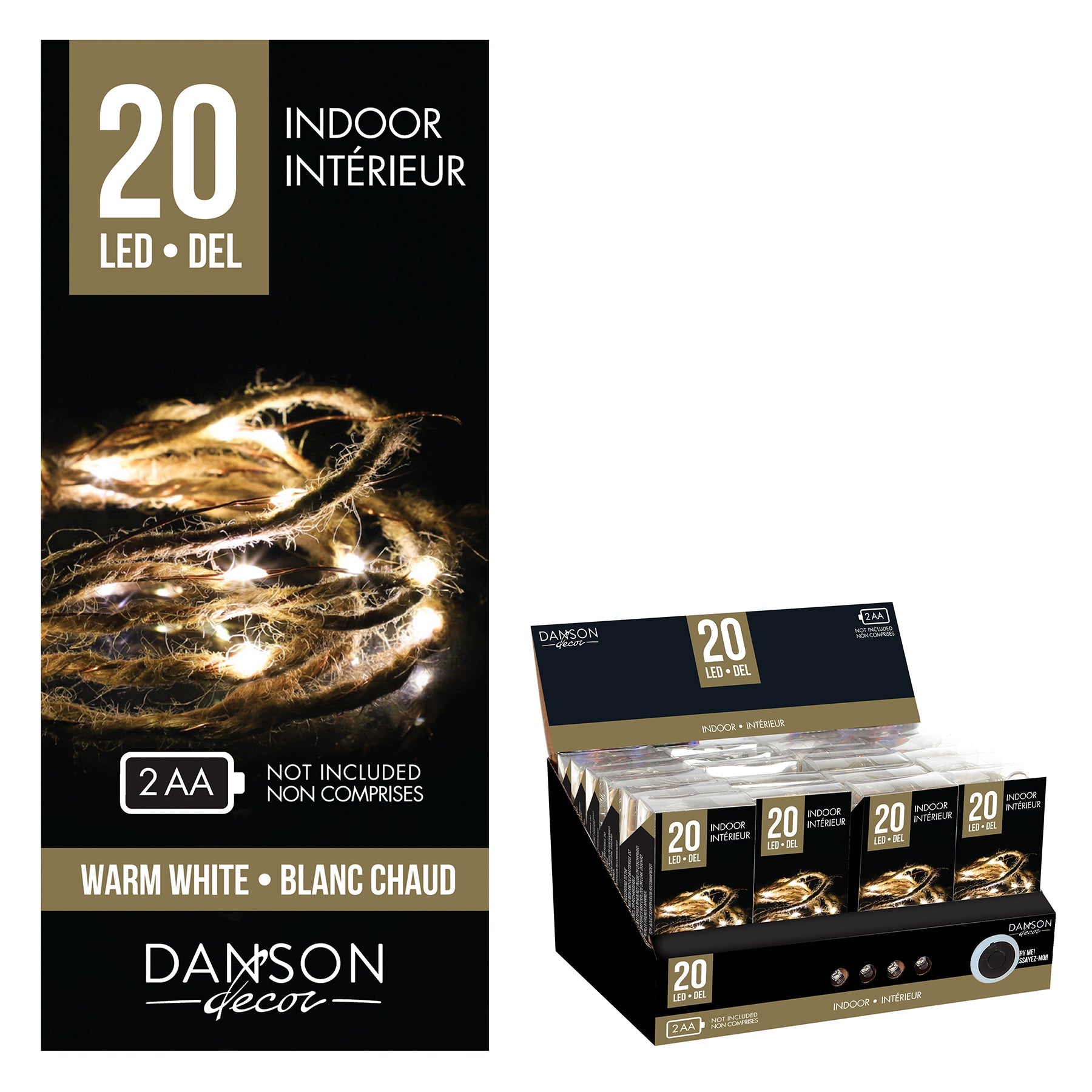 Christmas 20 Microdot Led Lights Warm White Copper Wire Indoor