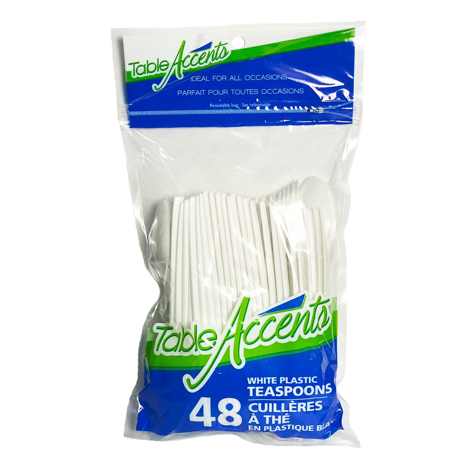 Table Accents 48 White Plastic Teaspoons