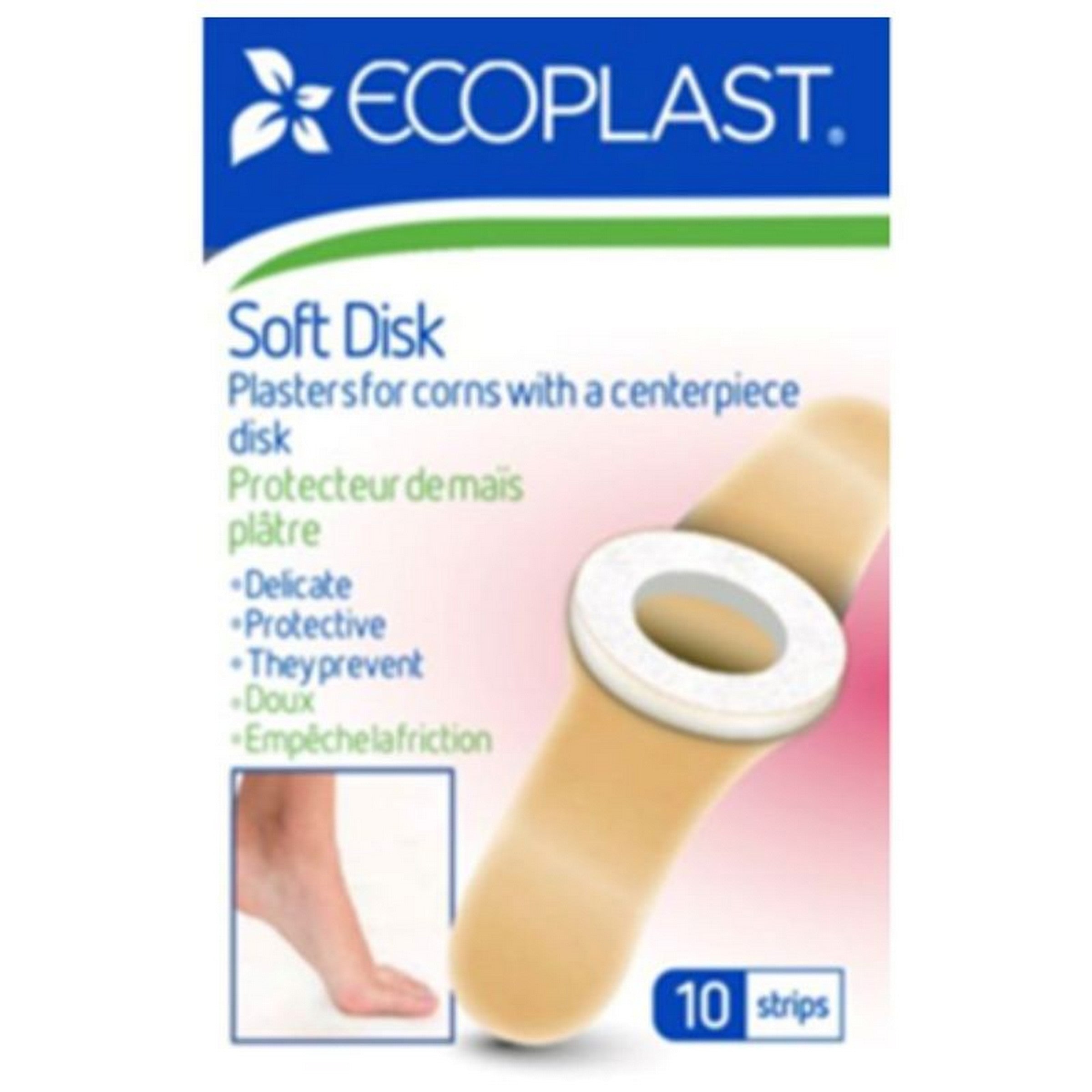 EcoPlast 10 Plasters for Corns with Centerpiece Disk 72x19mm