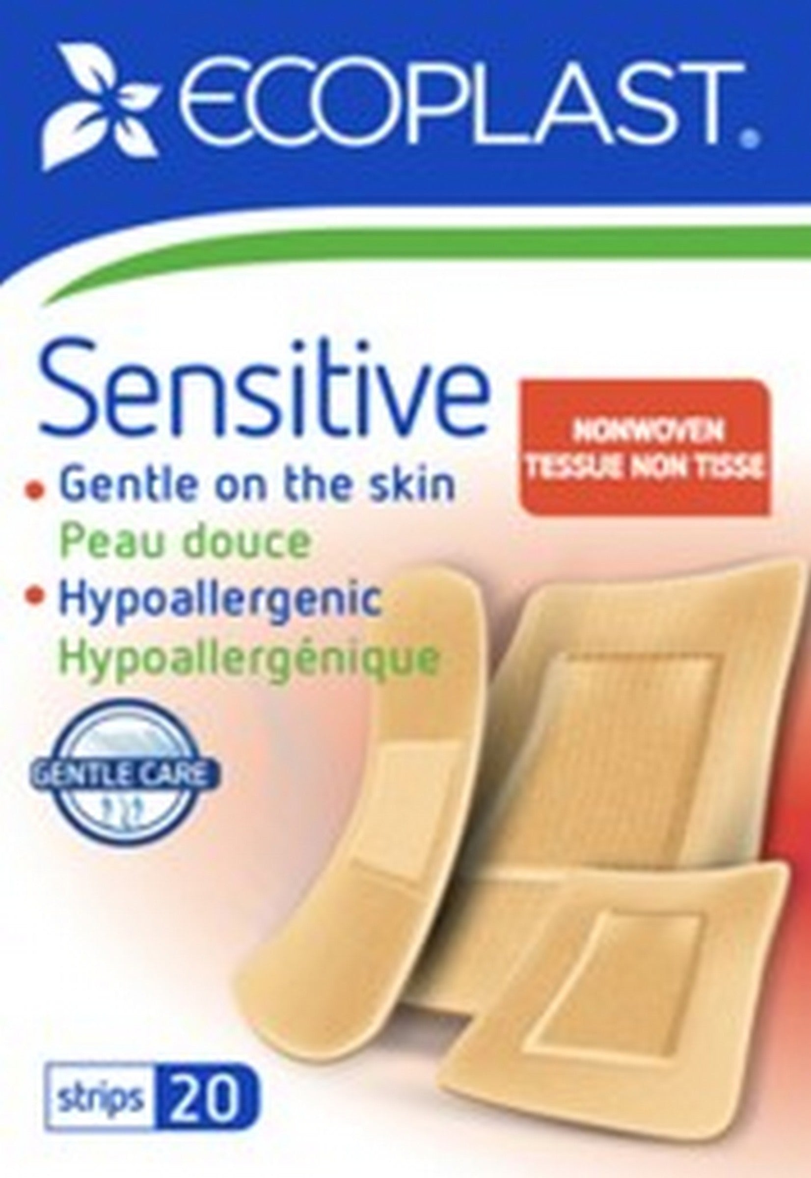 EcoPlast 20 Non-woven Bandages for Sensitive Skin 19x72mm to 38x72mm