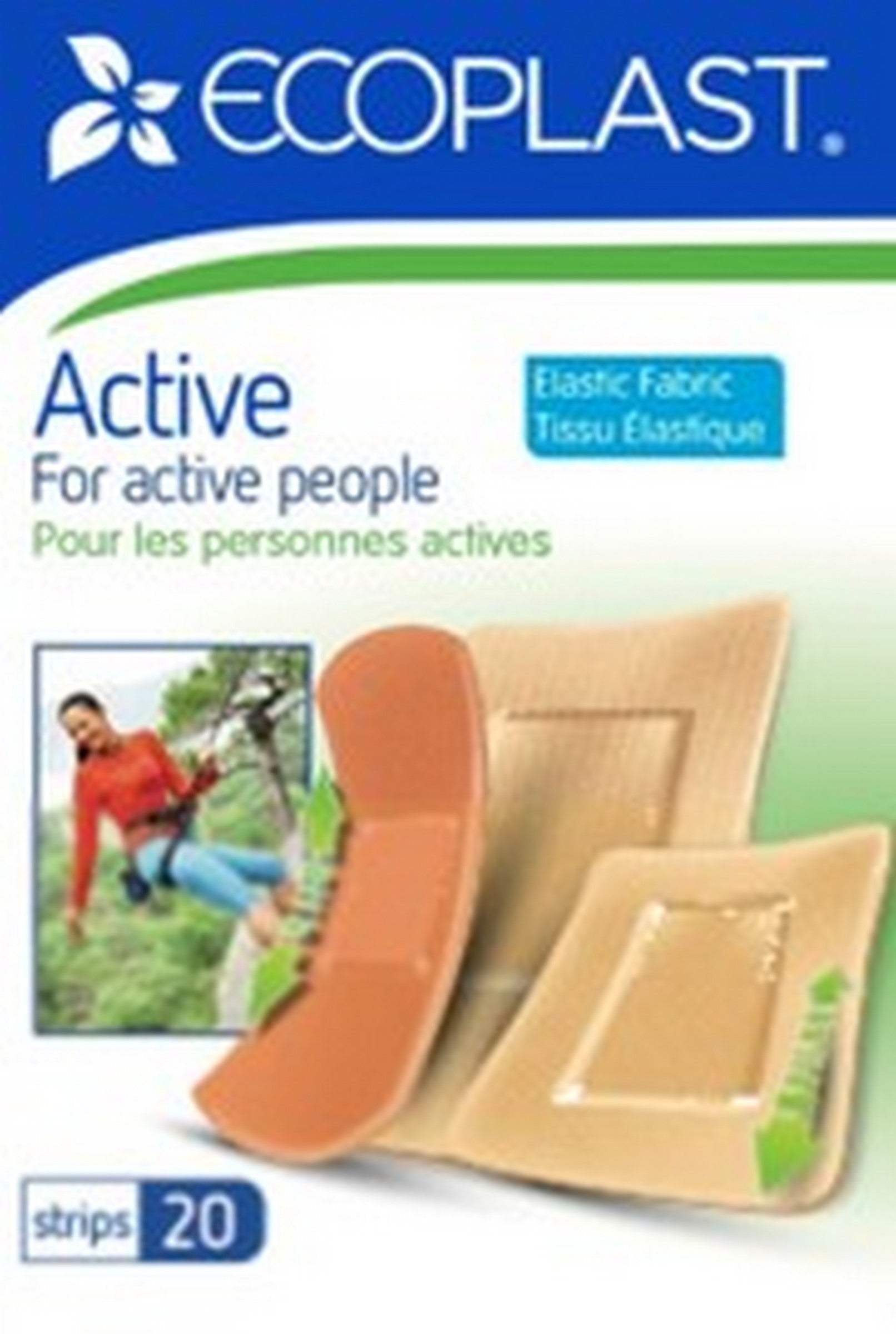 EcoPlast 20 Elastic Fabric Bandages for Active People 38x72mm to 19x72mm