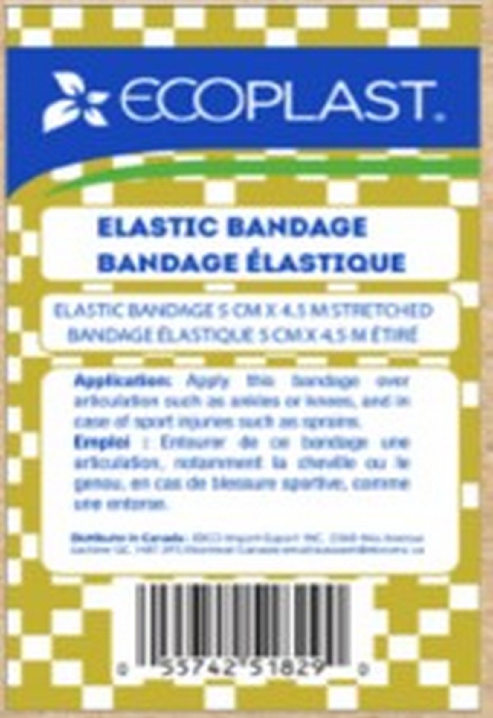 EcoPlast Elastic Bandage 5cm x4.5m (2in x15ft)
