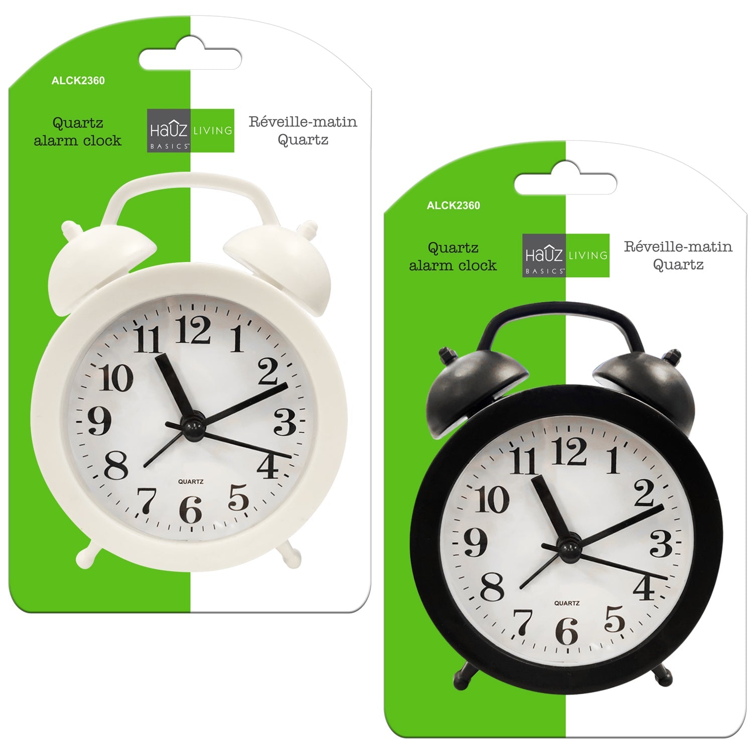 Quartz Alarm Clock - AA Battery not Included 3.5x4.5x1.6in VRT Eco Fee $0.6SUS
